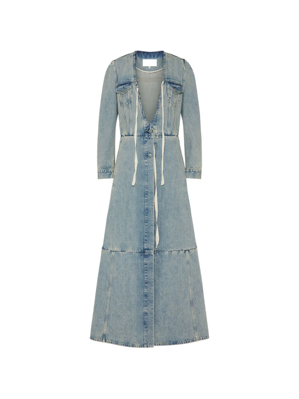 patchwork tie-detail coat - 1