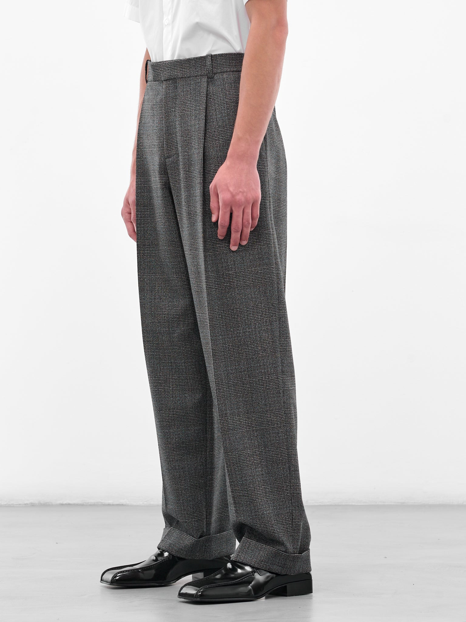 Gray Prince Of Wales Trousers - 2