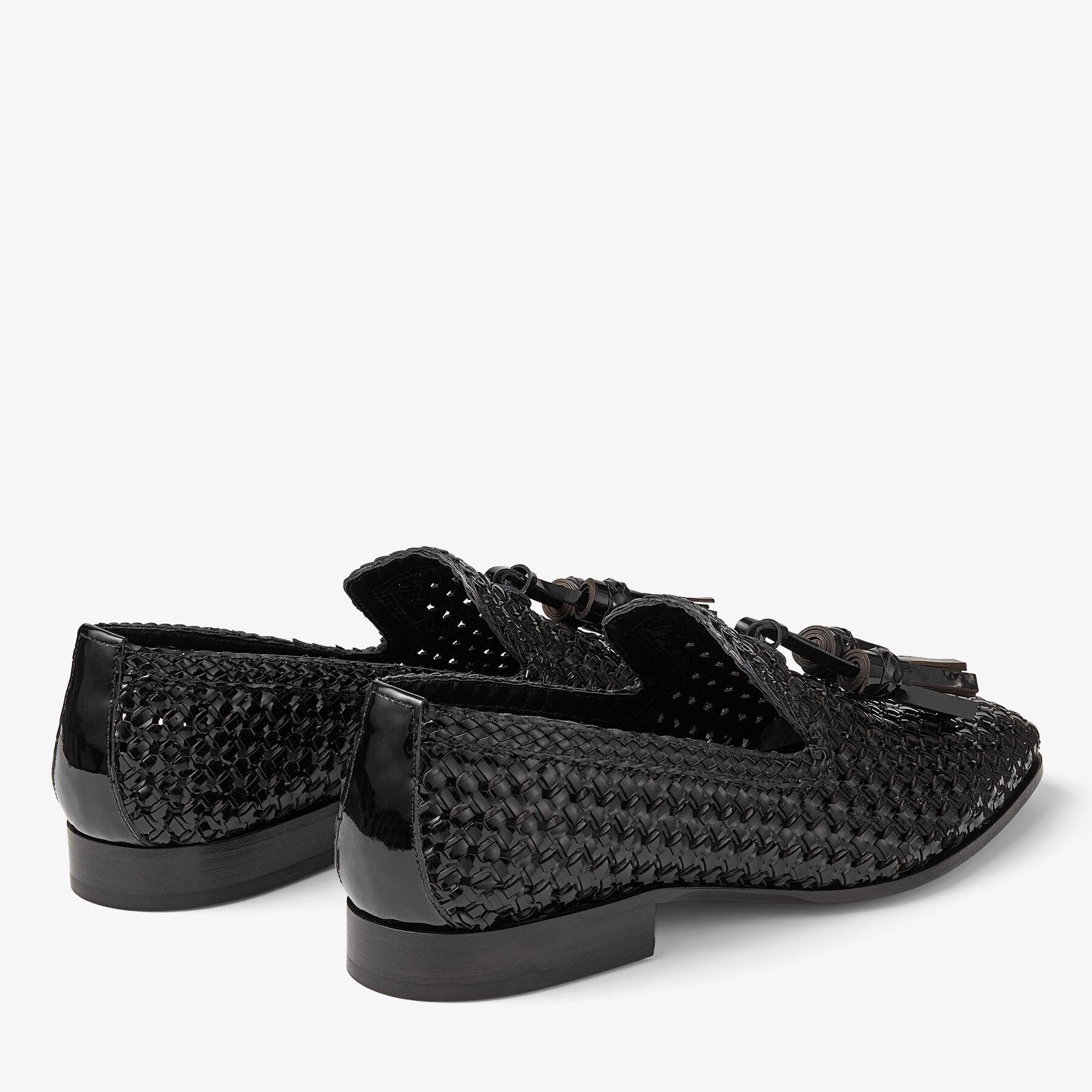 Foxley/M
Black Woven Patent Loafers with Tassel - 4
