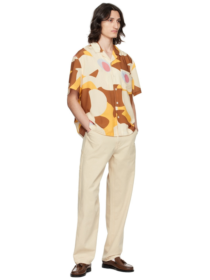 AWAKE NY Off-White & Brown Floral Shirt outlook