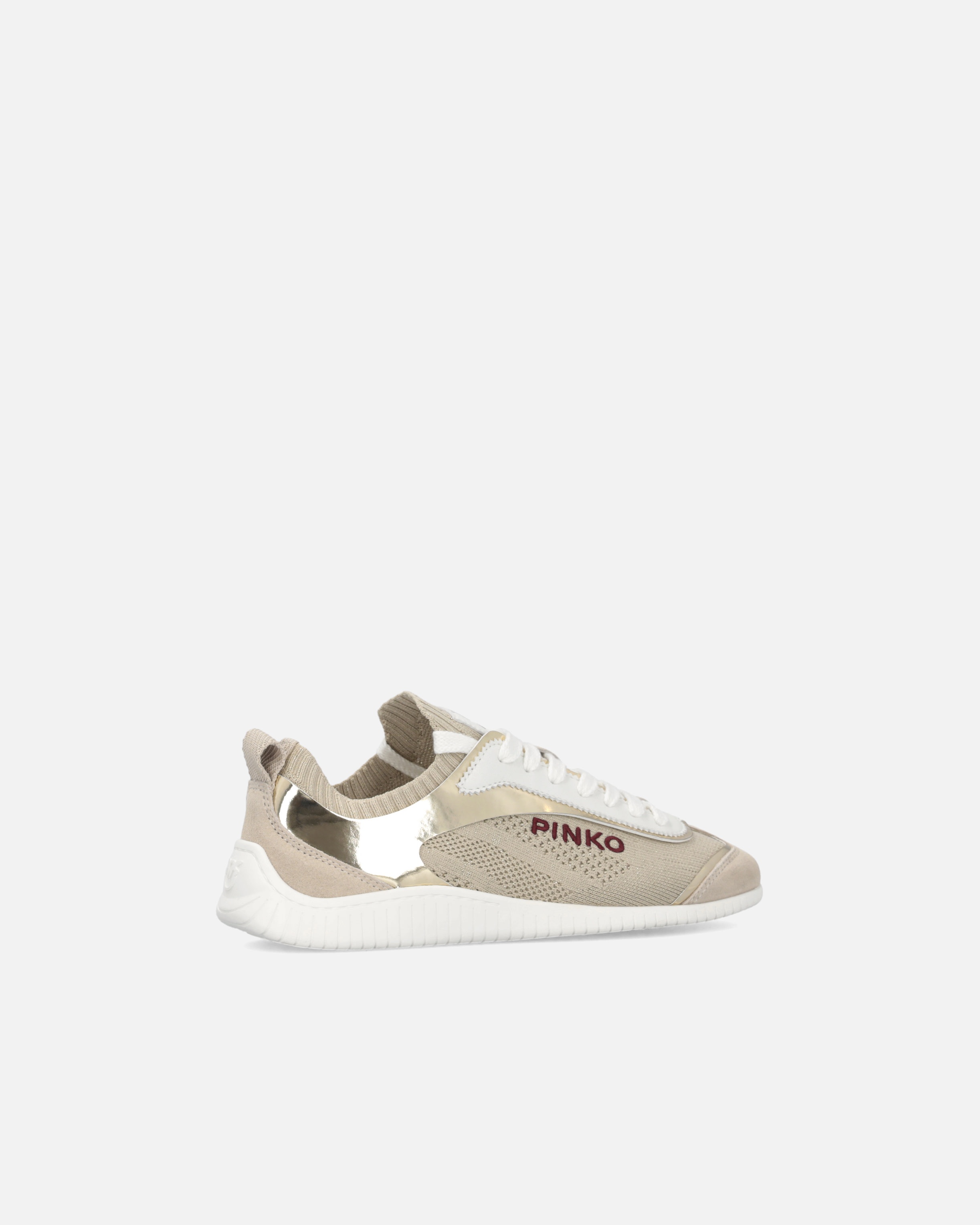 KNIT LOW-TOP SNEAKERS WITH MIRROR-FINISH INSERTS - 3
