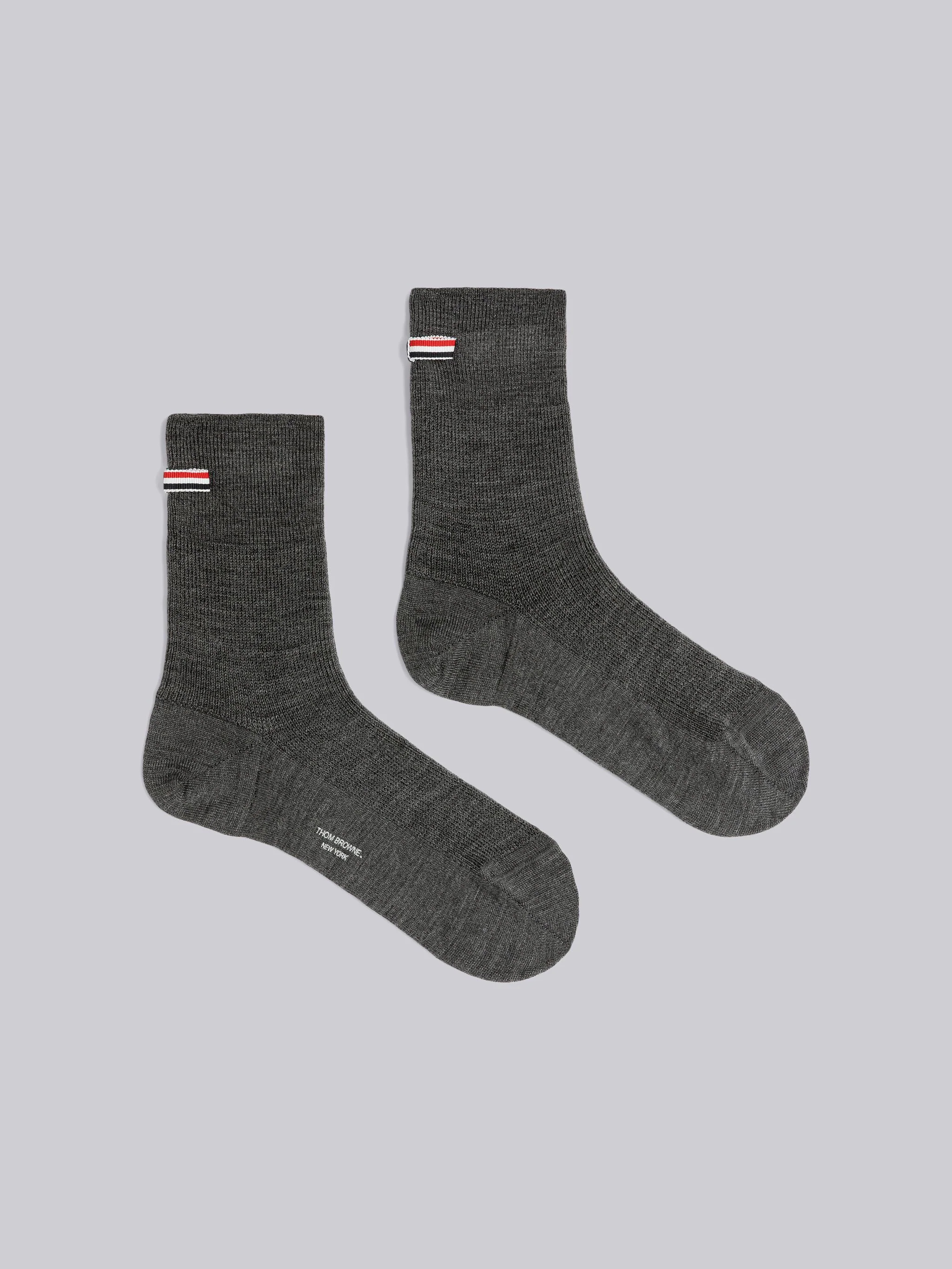 Washable Wool Rib Stitch Bow Crew Sock - 1