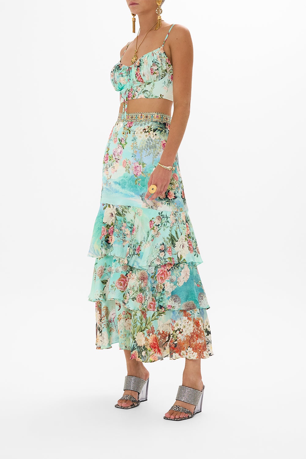 TIERED RUFFLE SKIRT - 4