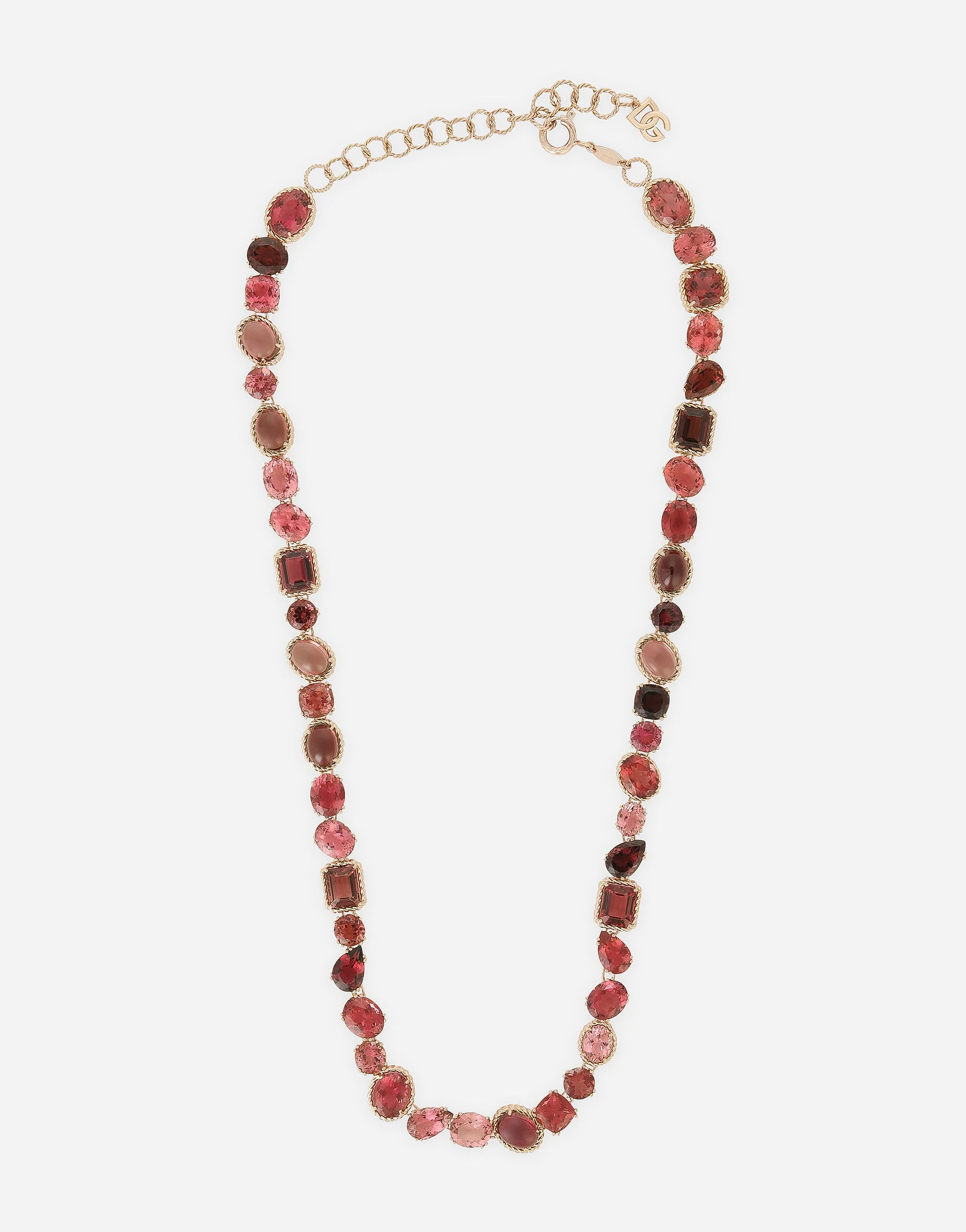 Rainbow Necklace 18 carat red gold and pink tourmalines - 1