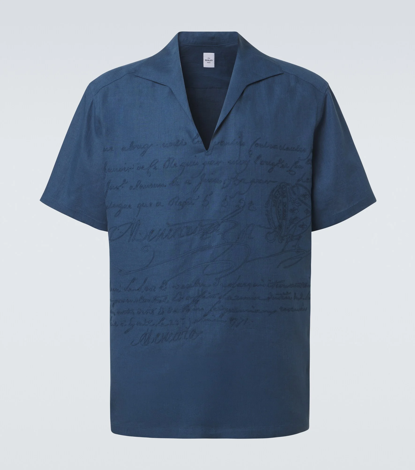 Scritto embroidered linen shirt - 1