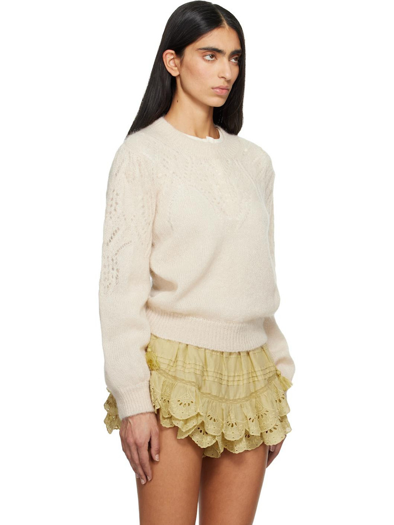 Beige Jenia Openwork Mohair Knit Sweater 2