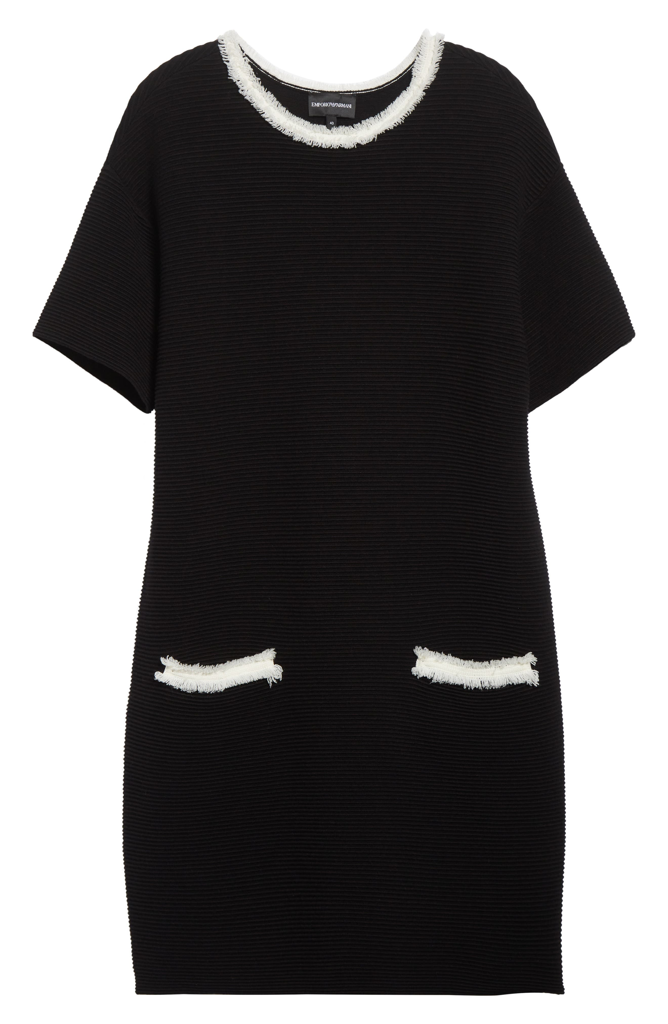 Emporio Armani Short Sleeve Knit Shift Dress in Black at Nordstrom - 5