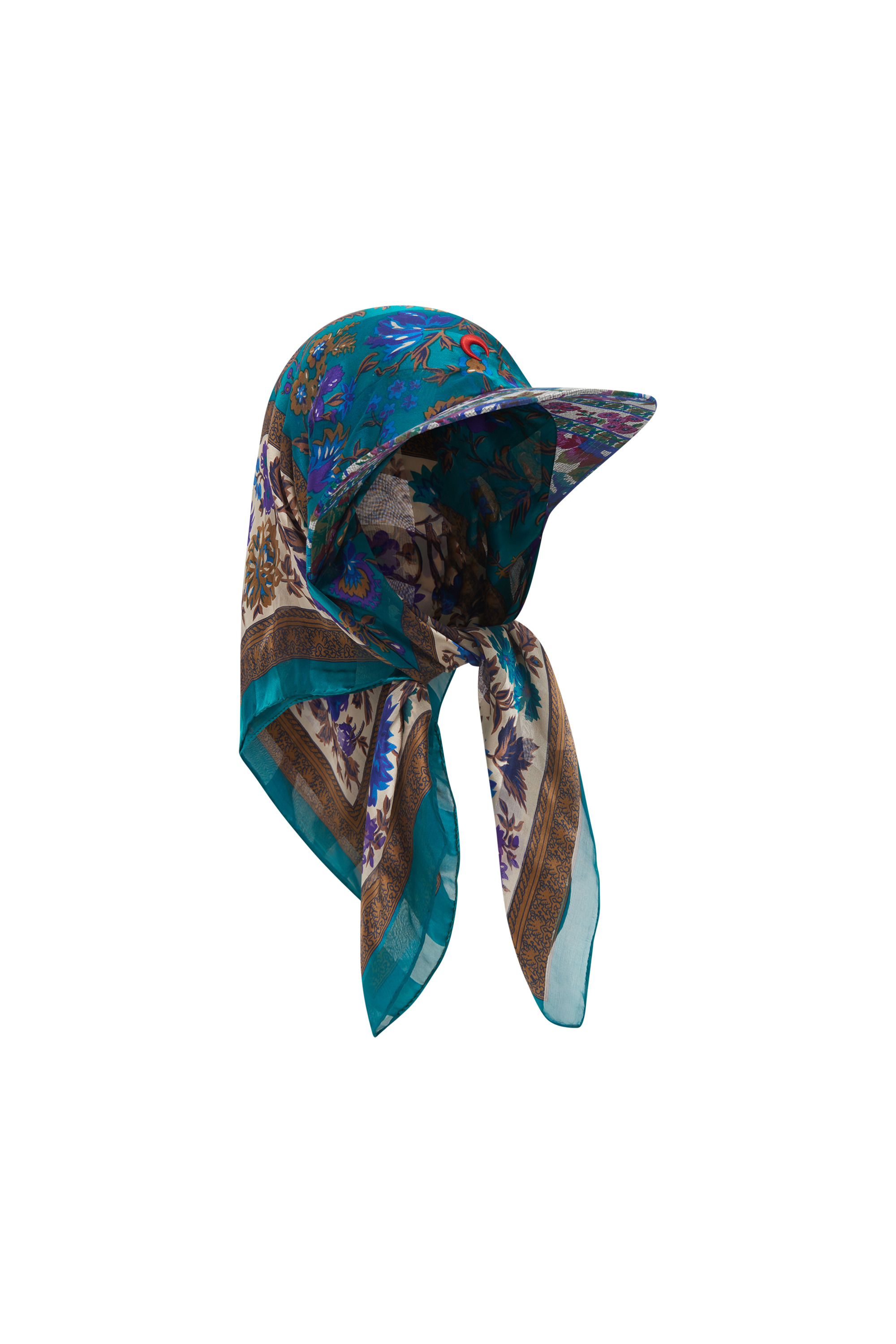 Regenerated Silk Scarves Veiled Cap - 4