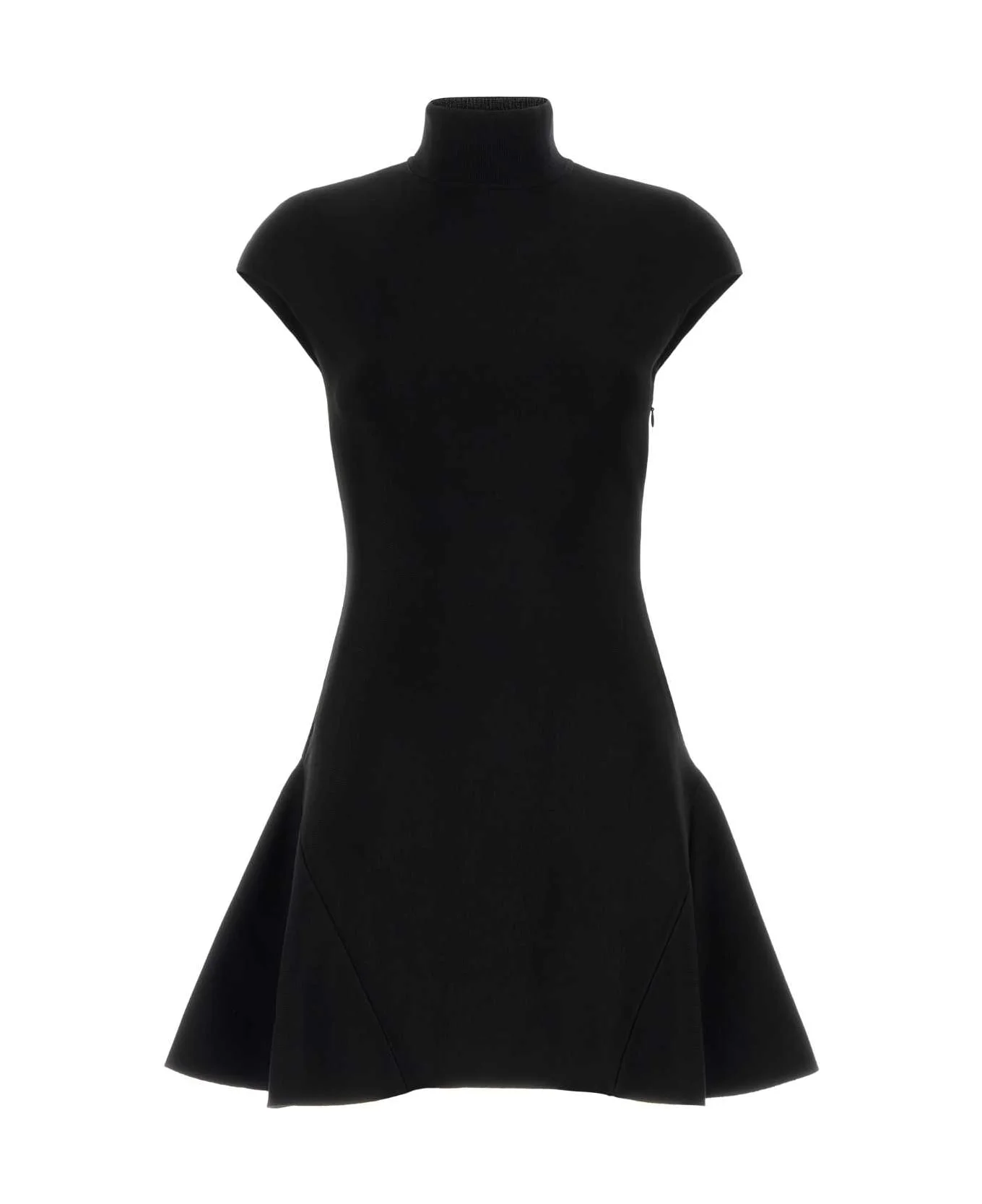 Black Stretch Viscose Blend Mini Dress - 1