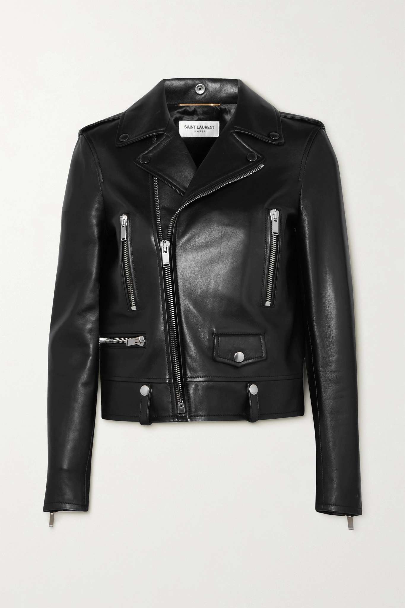 Leather biker jacket - 1