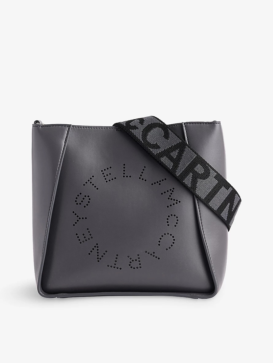 Circle-logo faux-leather cross-body tote bag - 1