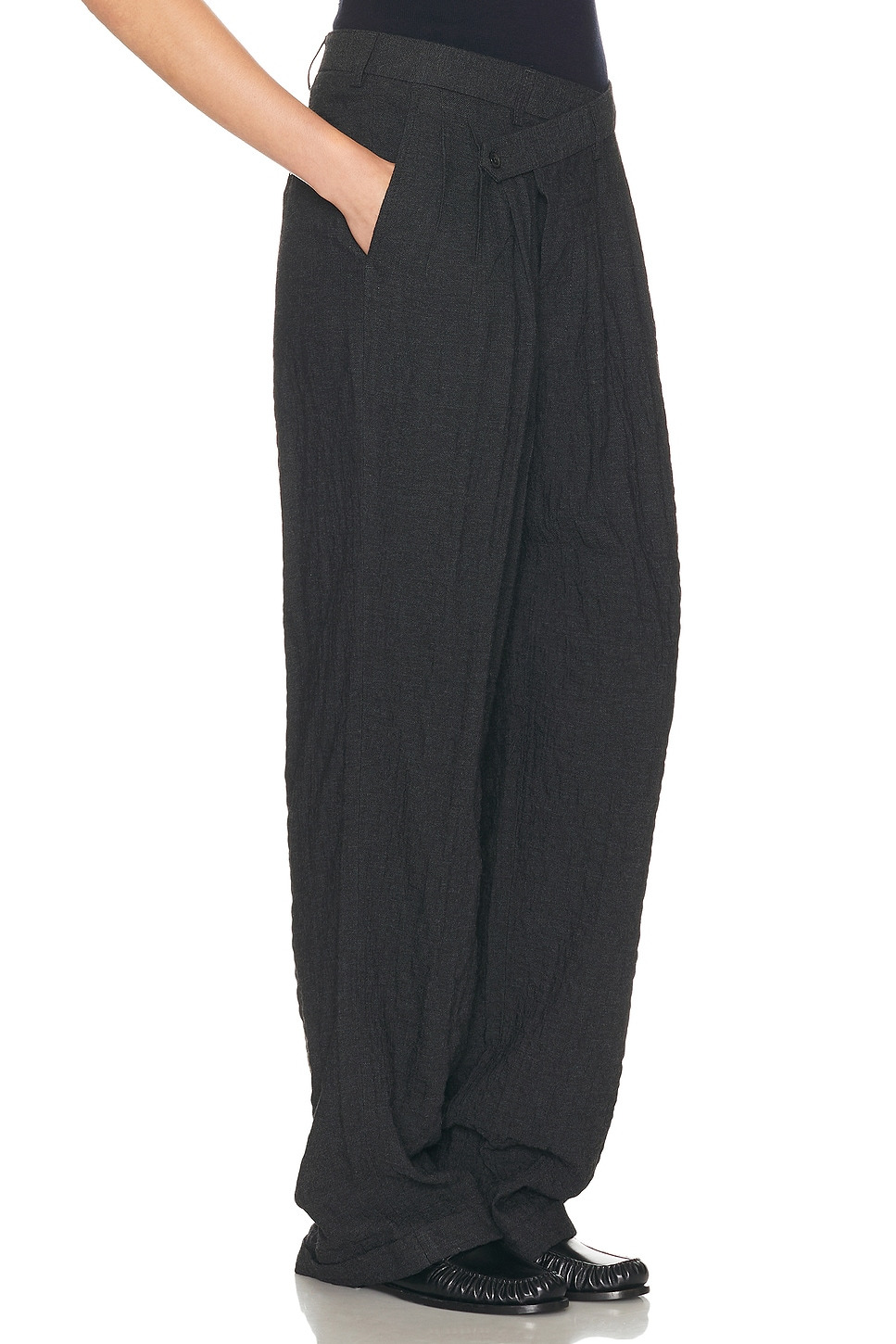 Triple Pleat Crossover Trouser - 2