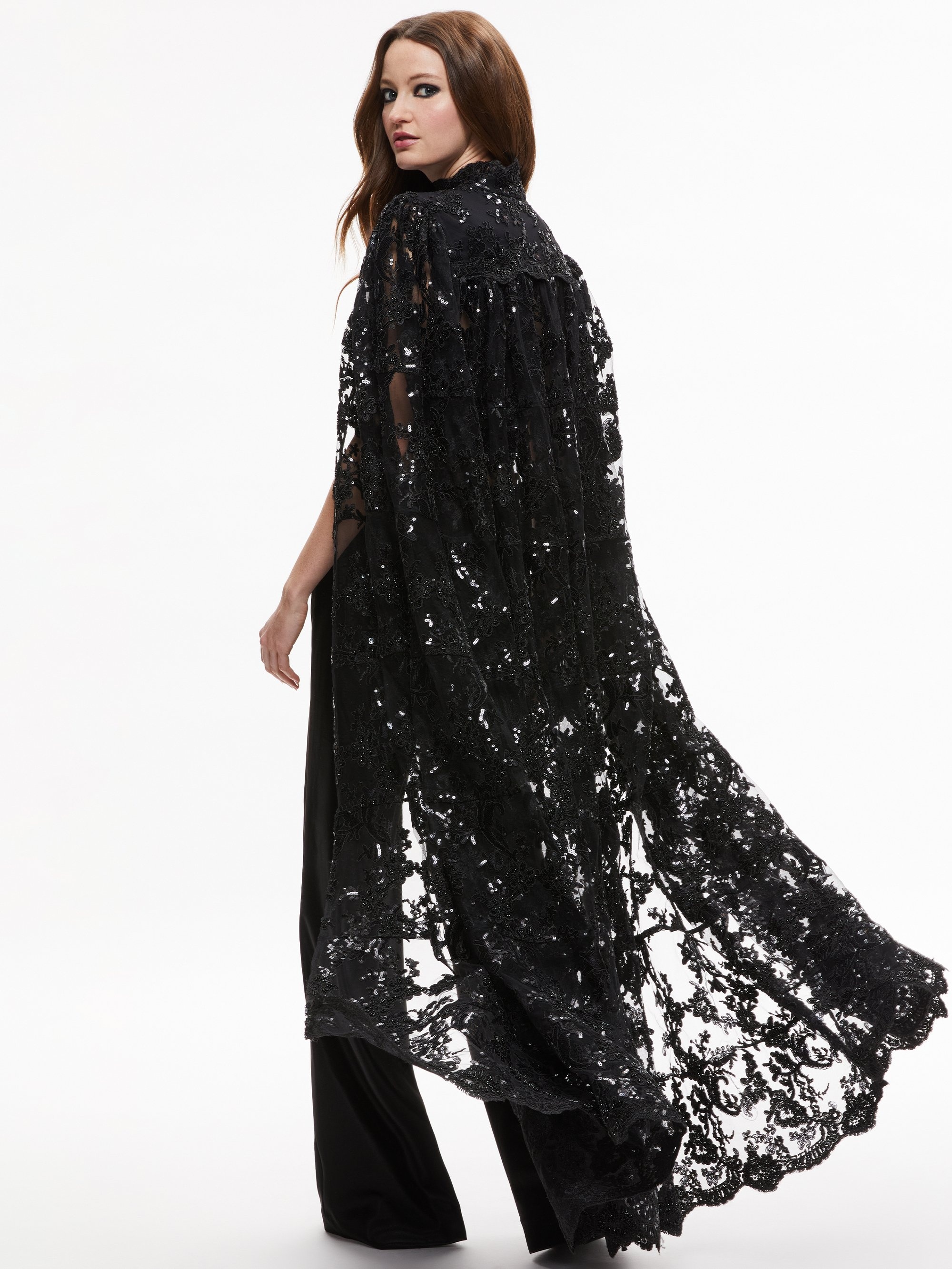 AURELIA LACE EMBELLISHED CAPE - 2