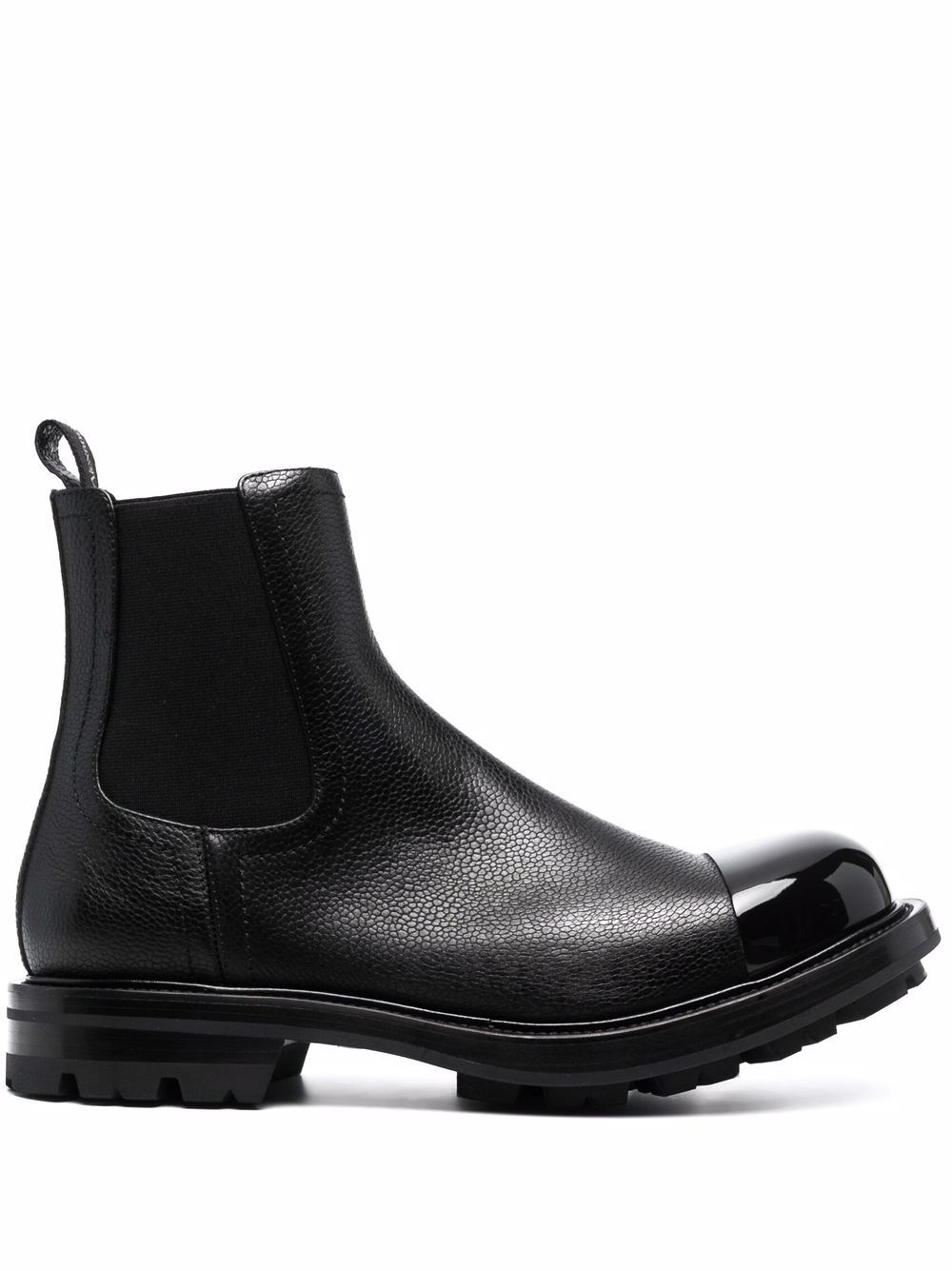 contrast-toecap leather boots - 1