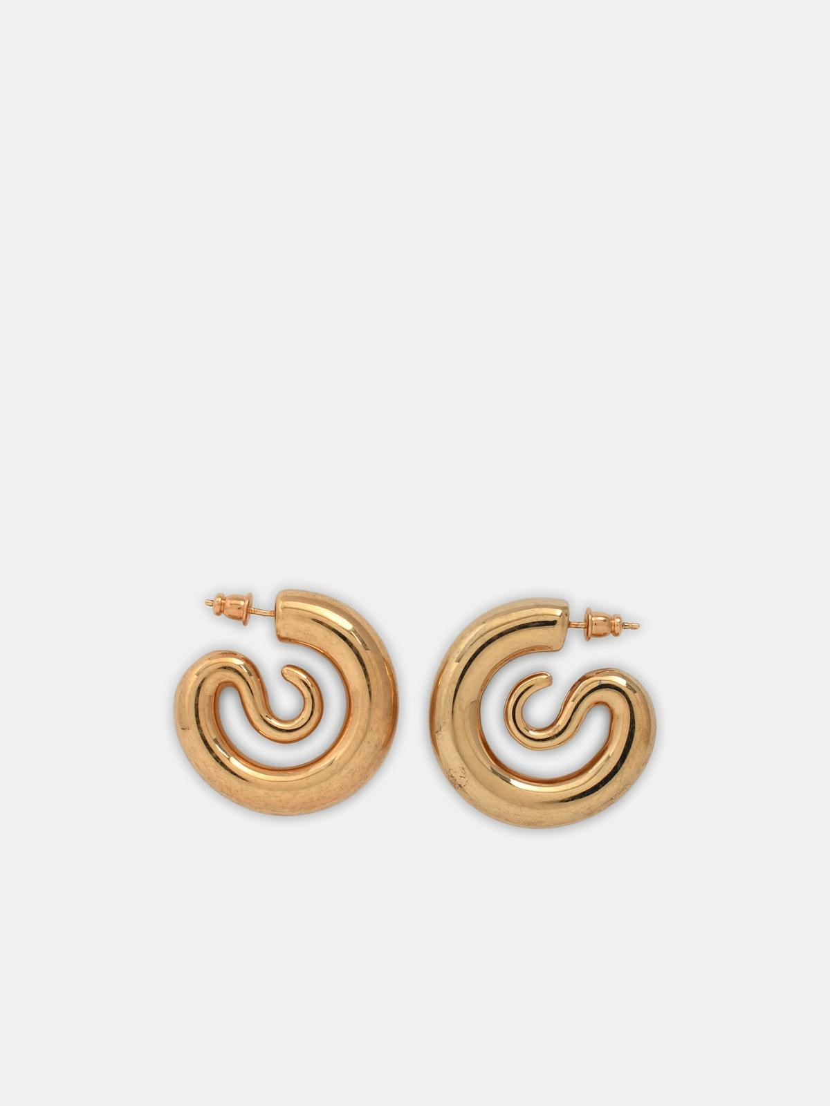 GOLD 'SERPENT HOOPS SMALL' EARRINGS - 3