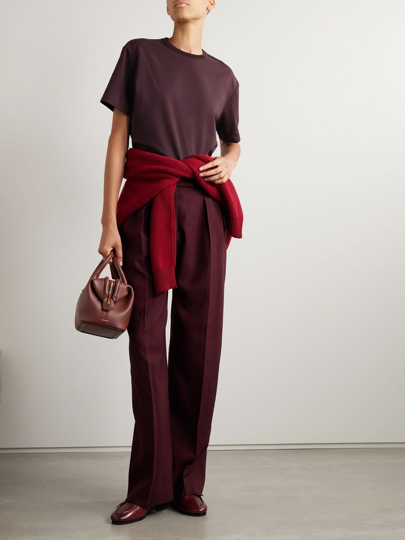 Loro Piana Neo cotton-jersey T-shirt Burgundy outlook