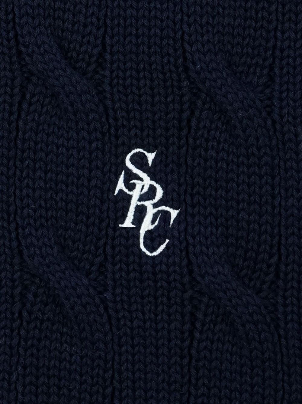 embroidered-logo cable knit jumper - 3