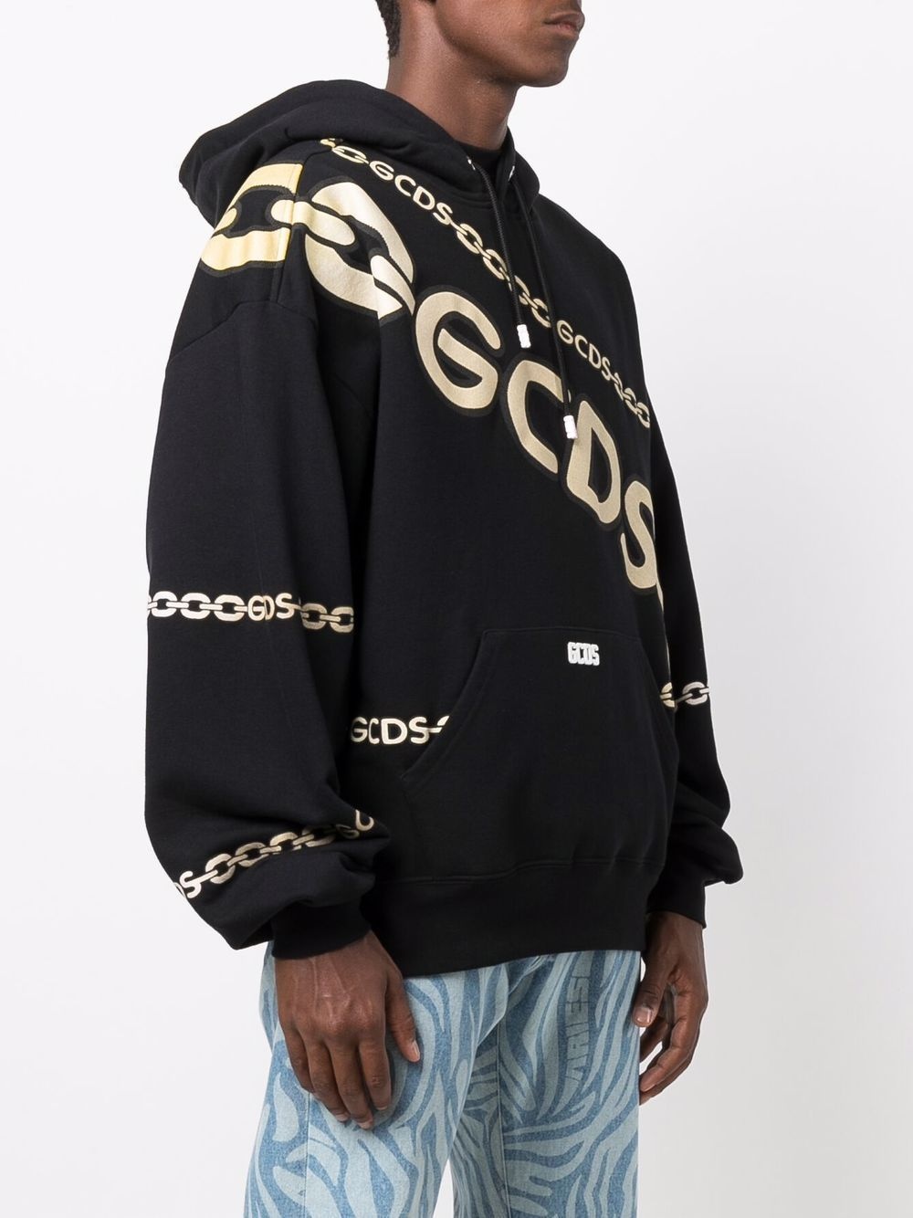 chain-link logo-print hoodie - 3