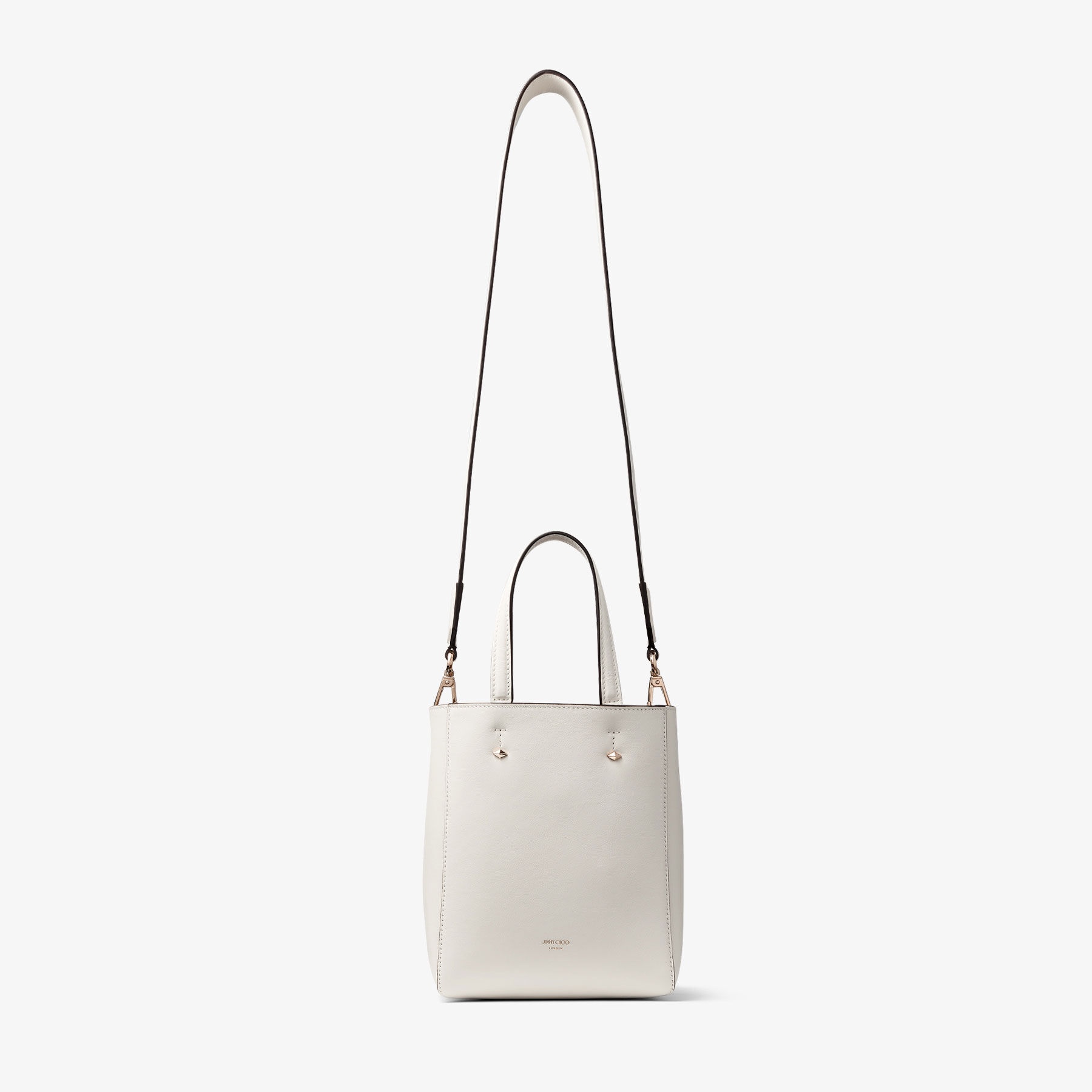 Lenny North-South S
Latte Embossed Leather Tote Bag - 6