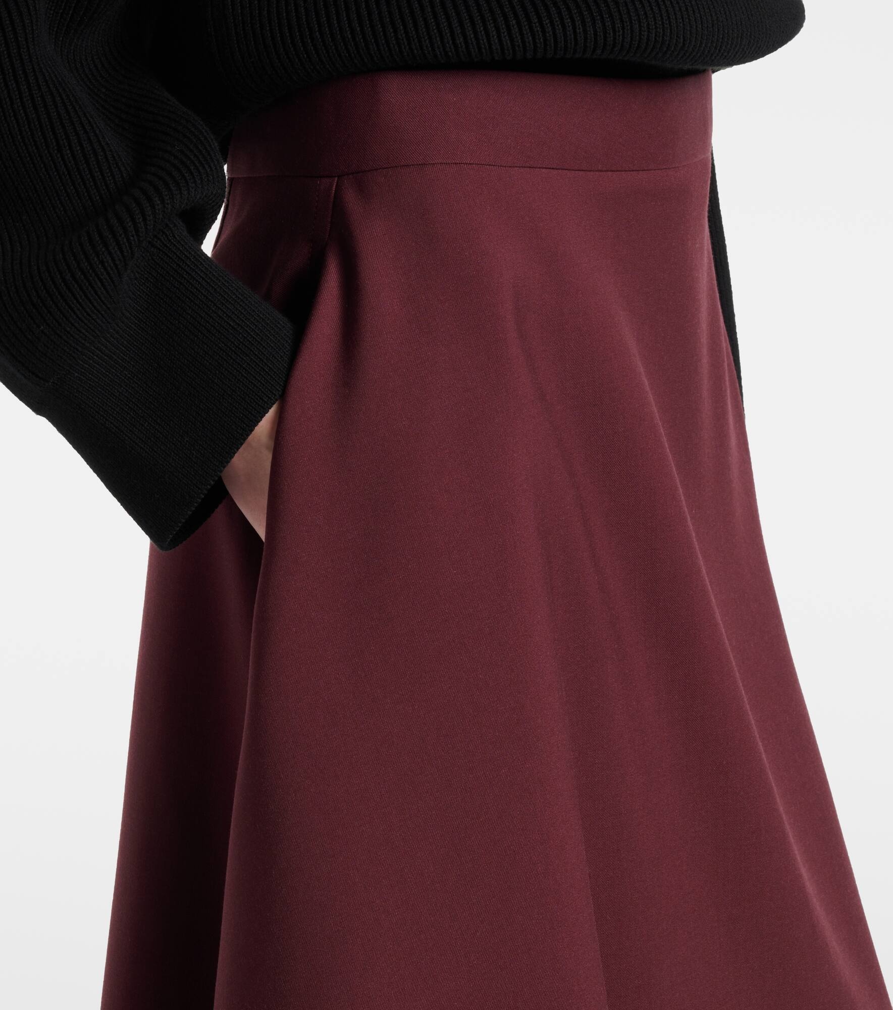 Asymmetric wool midi skirt - 4