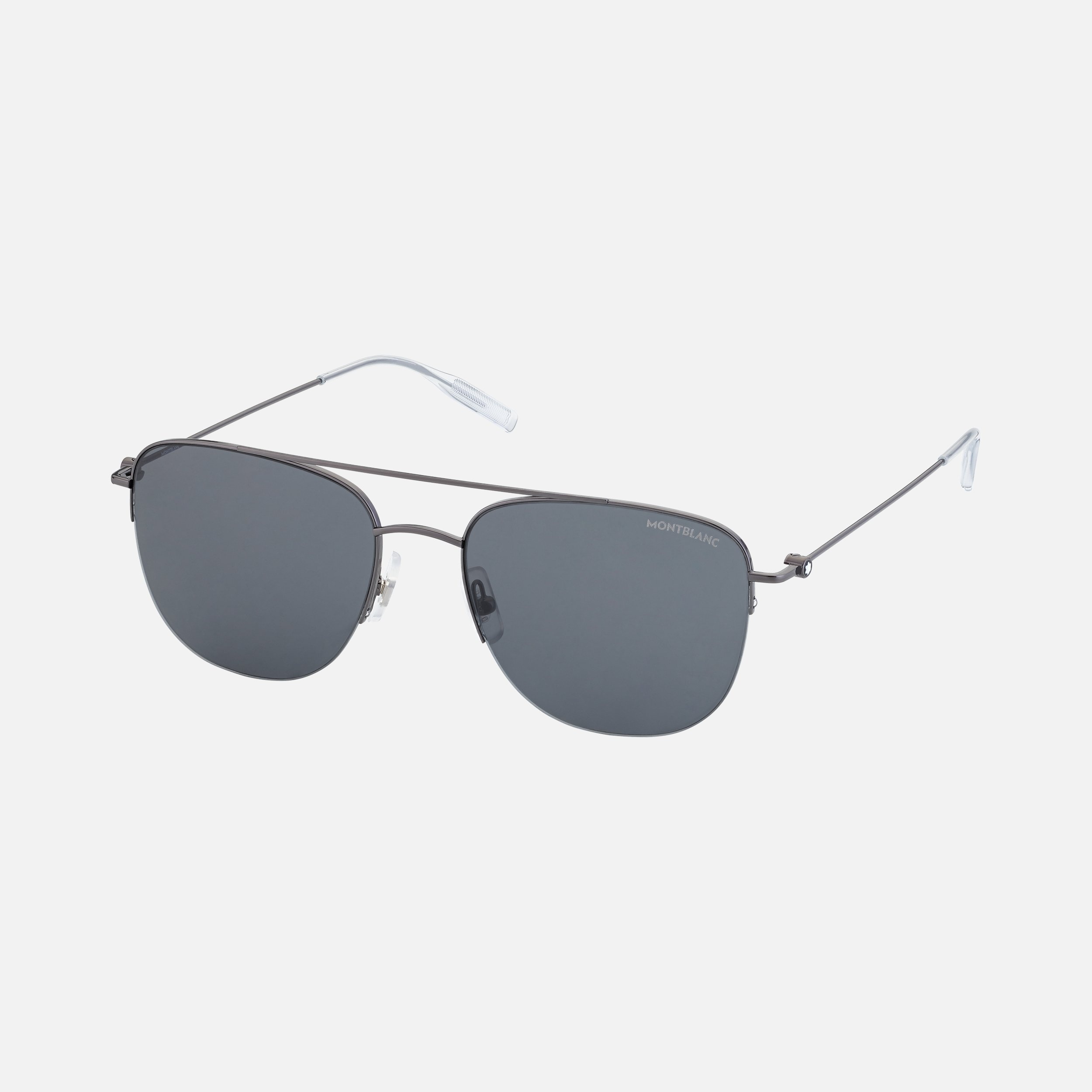 Rectangular Ruthenium Metal Frame Sunglasses - 1