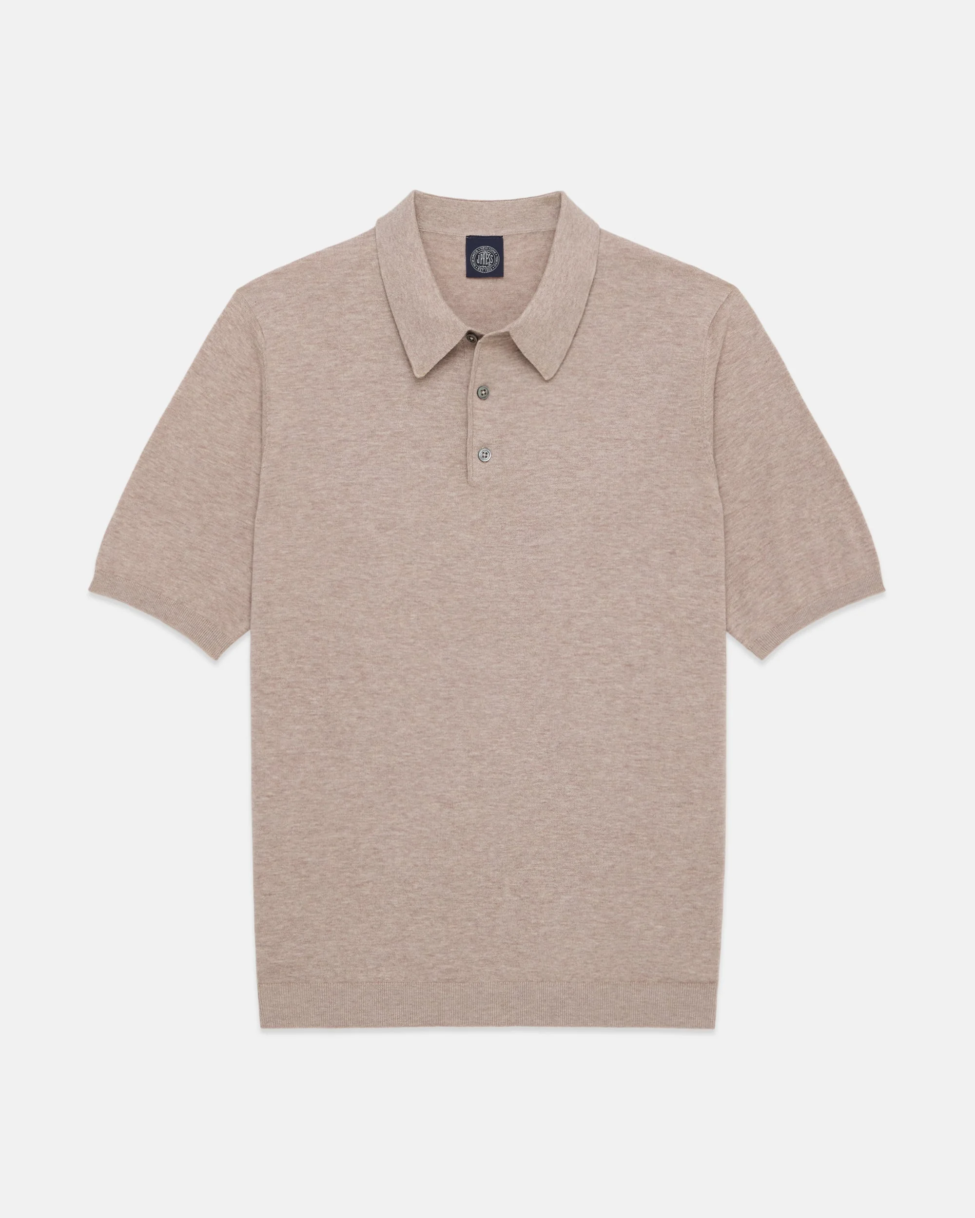 LIGHT BROWN HIGH-TWIST COTTON POLO - TRIM FIT - 1