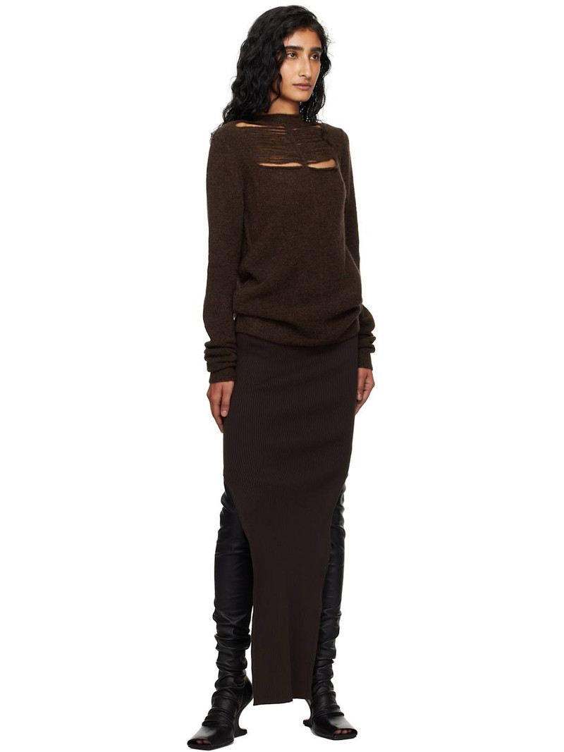 Rick Owens Brown Concordians Sacriskirt Midi Skirt outlook