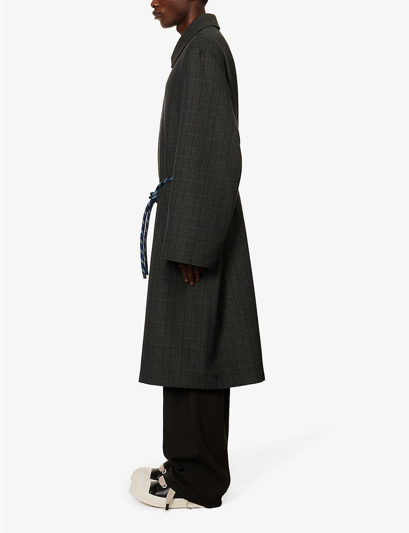 Mac check-pattern relaxed-fit wool-blend coat 6