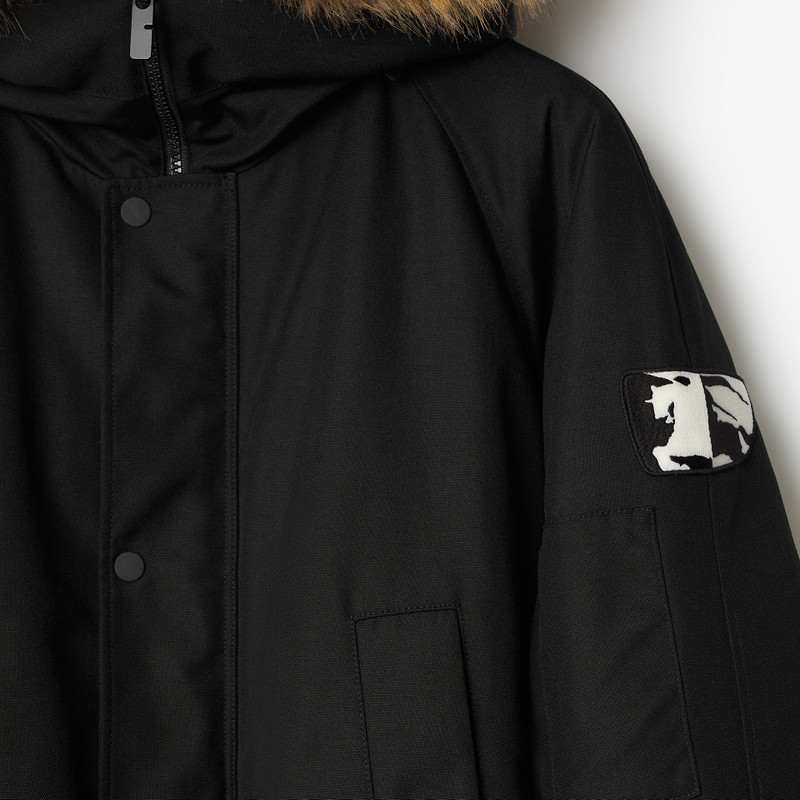 Faux Fur Trim Nylon Bomber Jacket 6