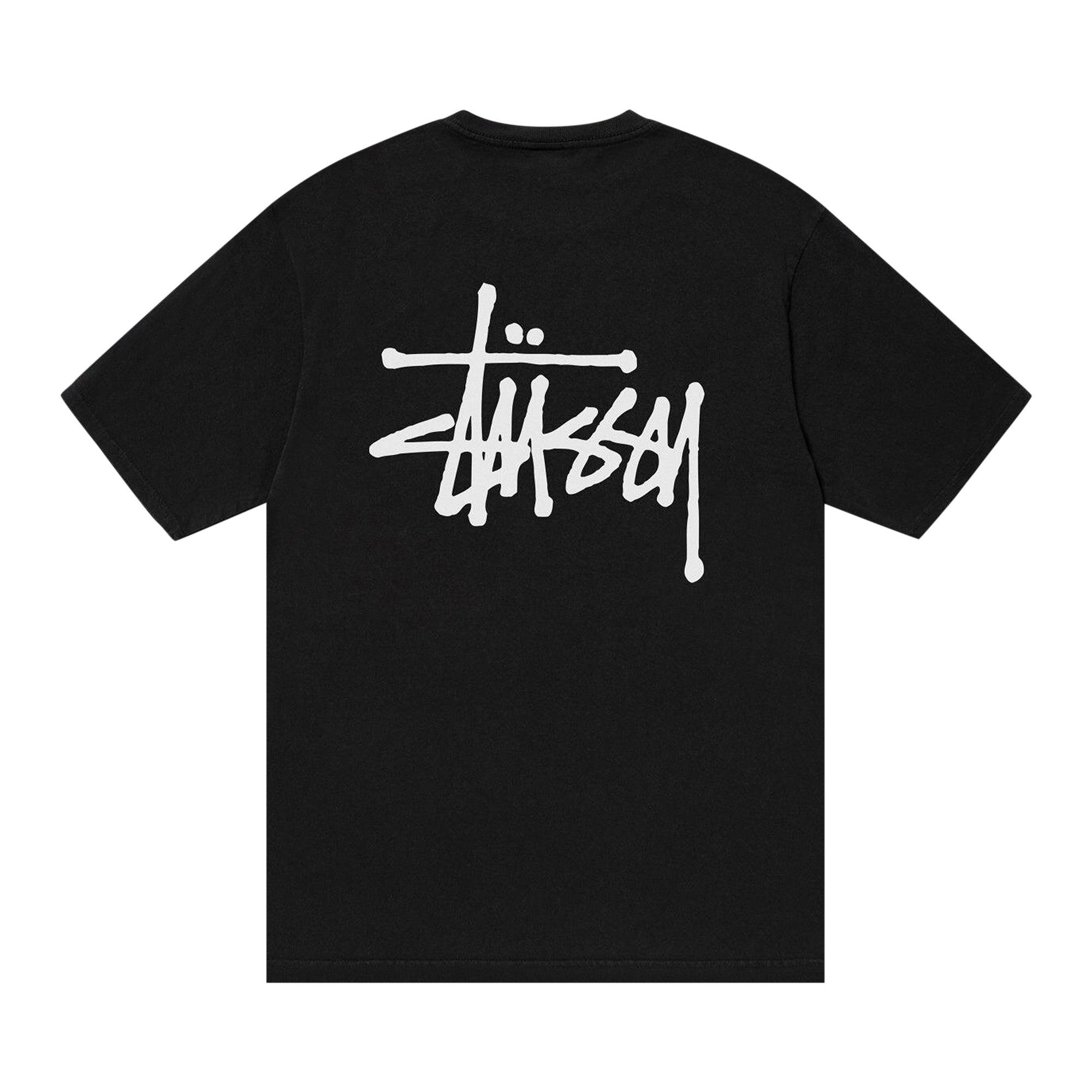 Stussy Basic Pigment Dyed Logo Tee 'Black' - 2