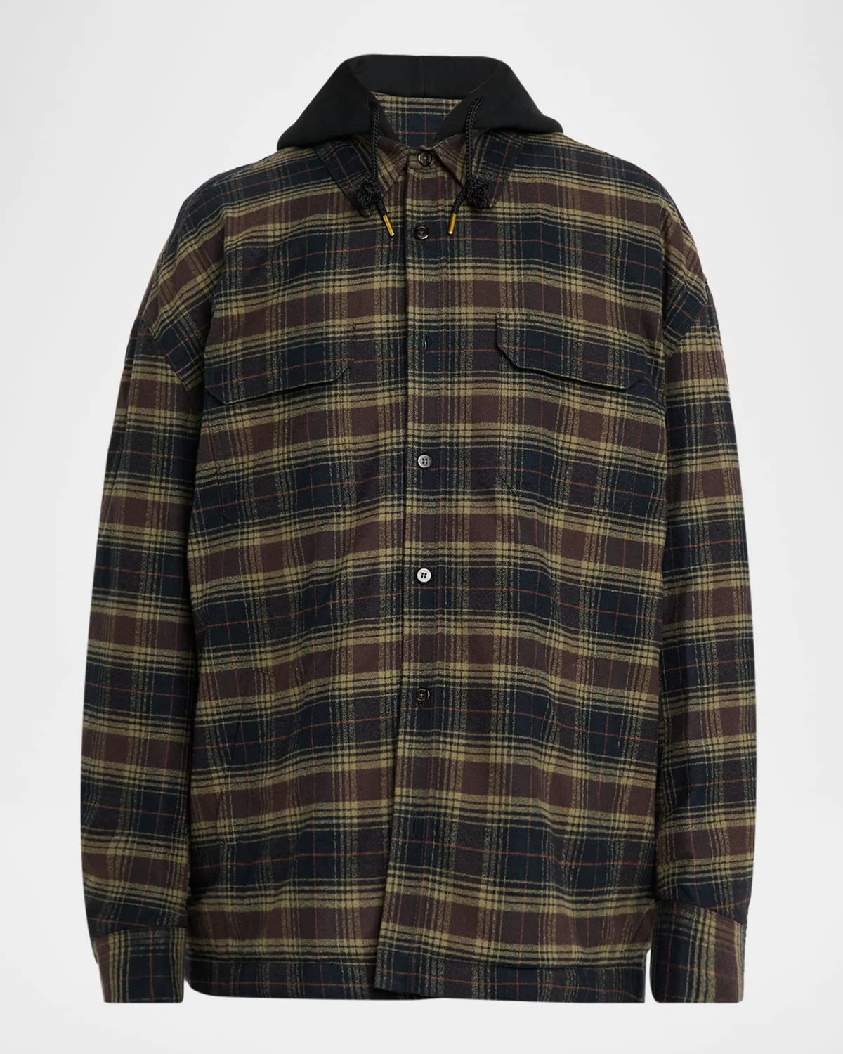Men's Ganadero Plaid Oversized Hooded Overshirt - 1