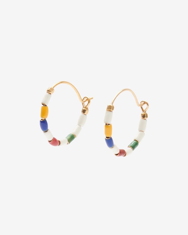 COLOR STRIPE HOOP EARRINGS - 1