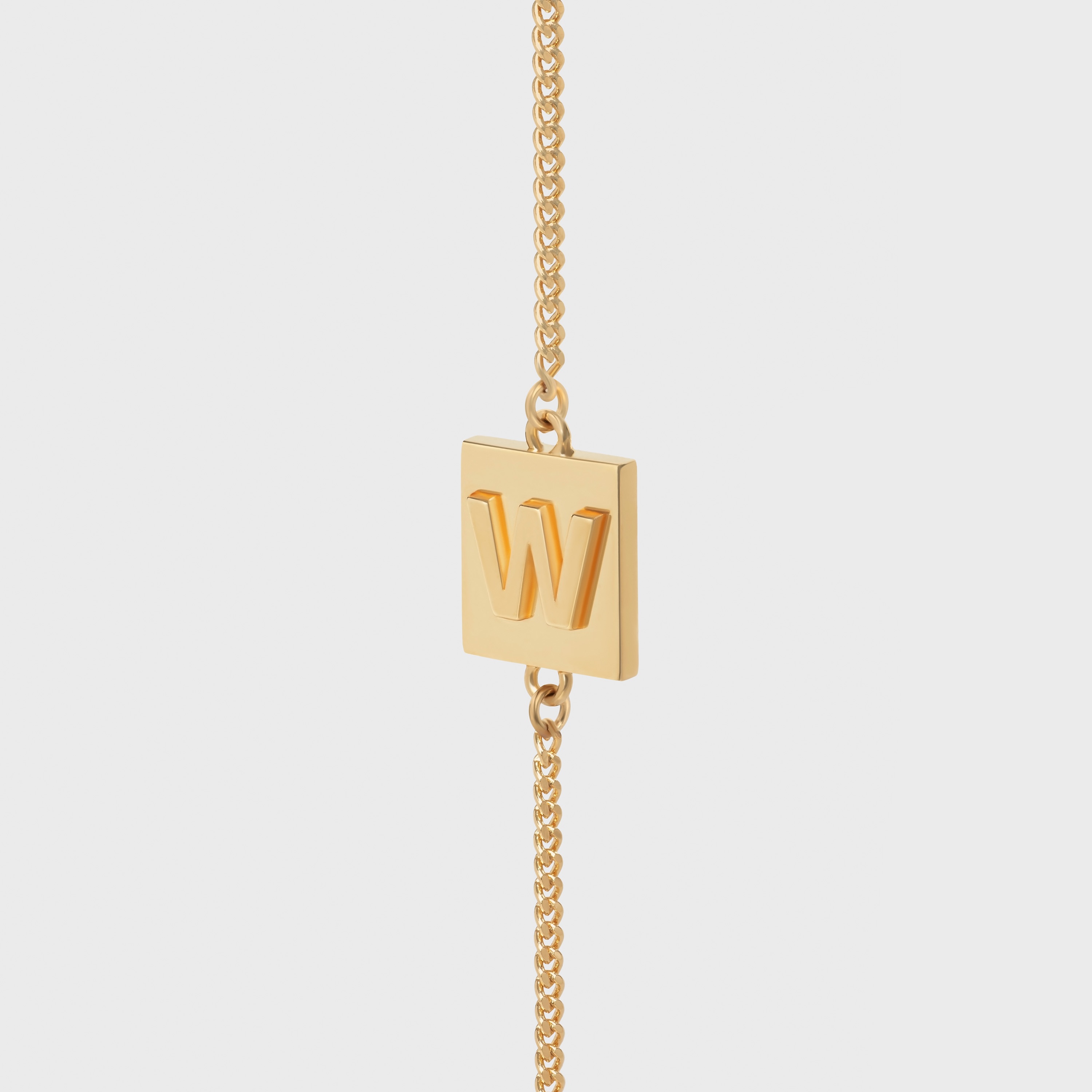 Alphabet W Bracelet in Brass with Gold Finish - 1