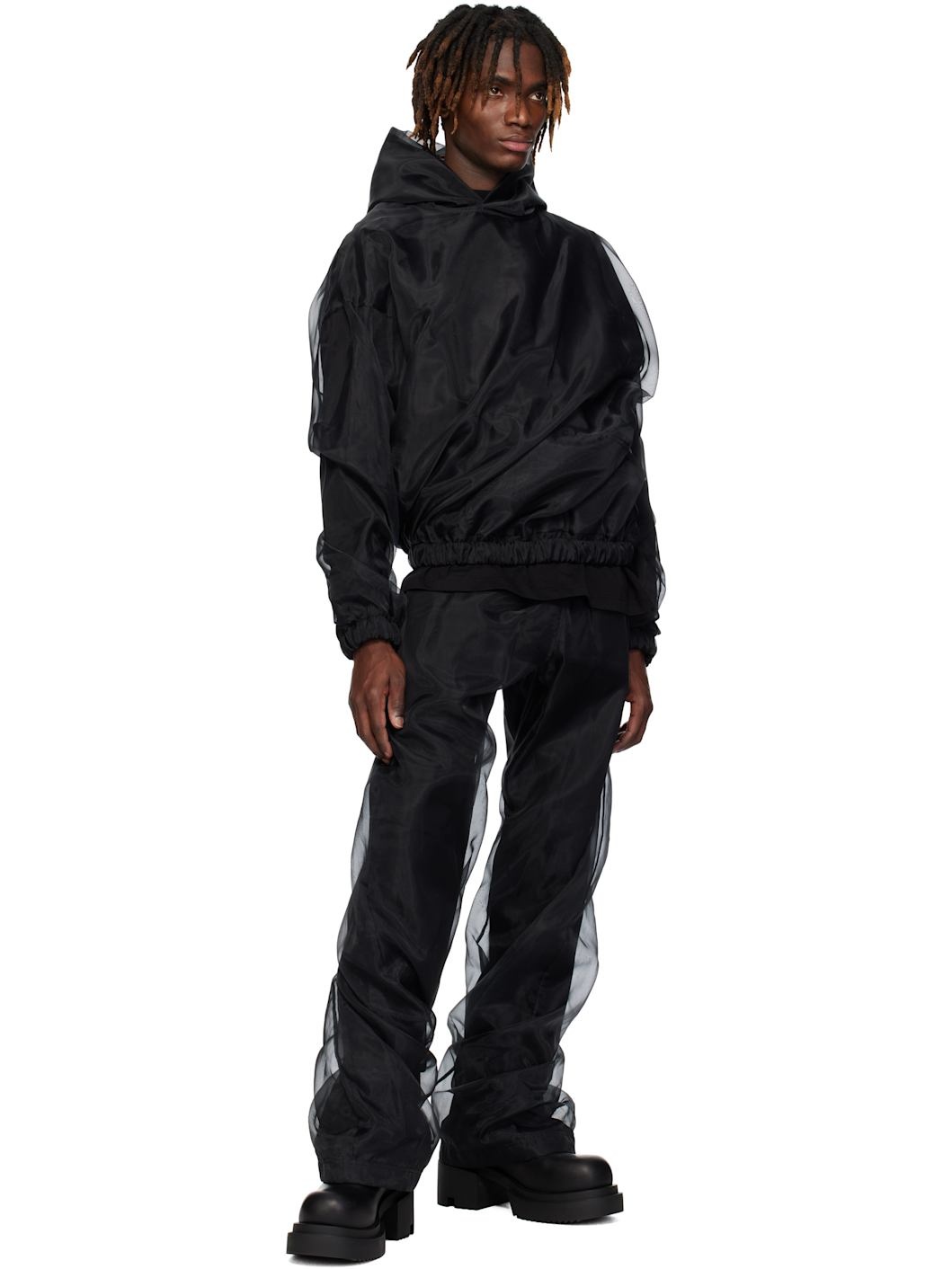 Black Layered Trousers - 4
