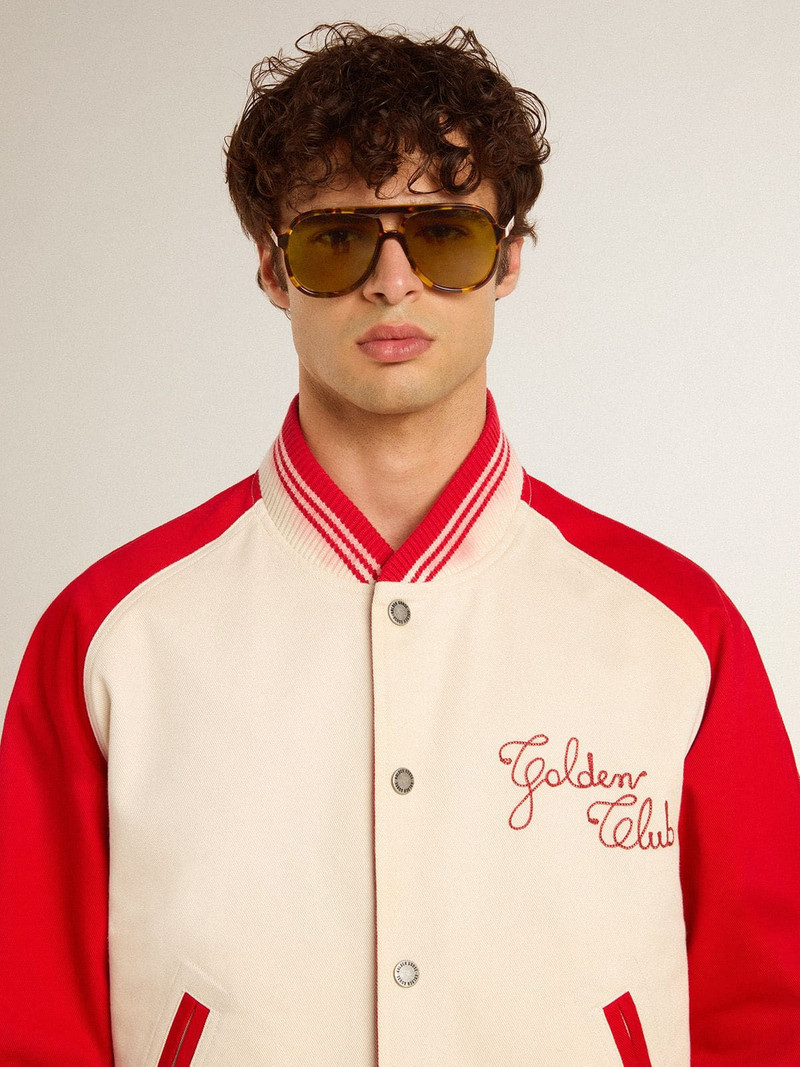 Aviator style sunglasses with tortoiseshell frame and green lenses 3