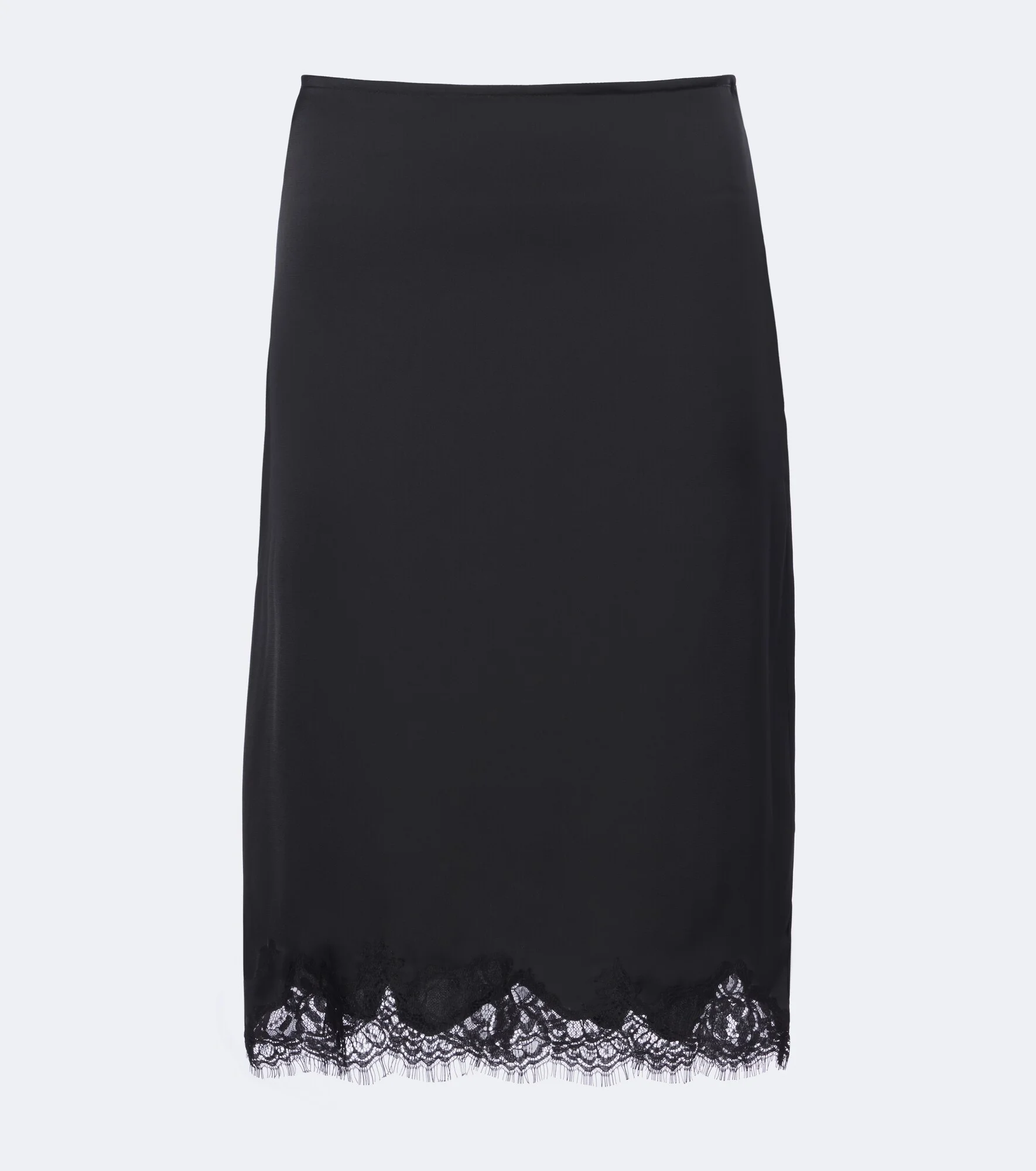 Marisol lace-trimmed satin slip skirt - 1