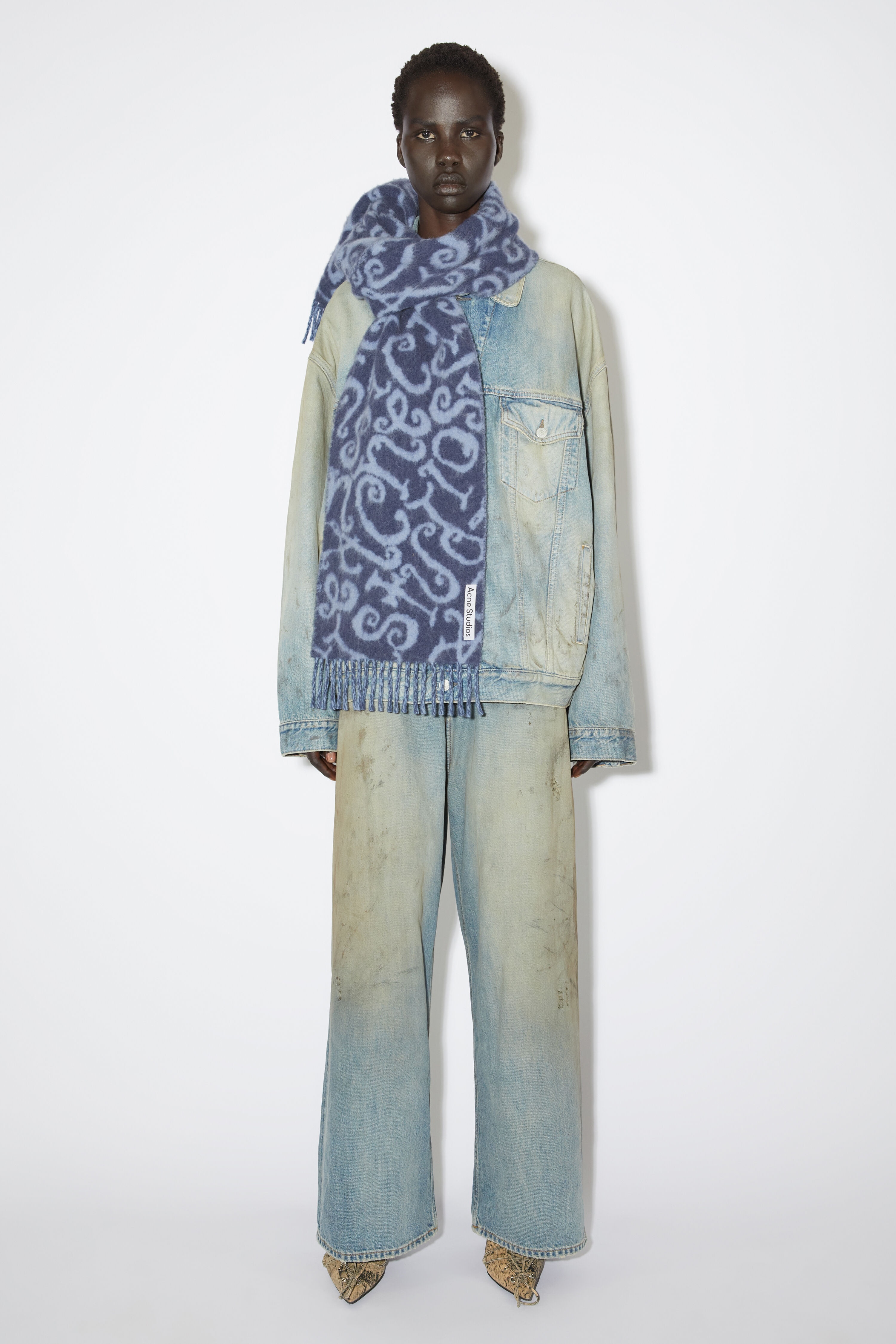 Monogram jacquard scarf - Blue/lilac - 2