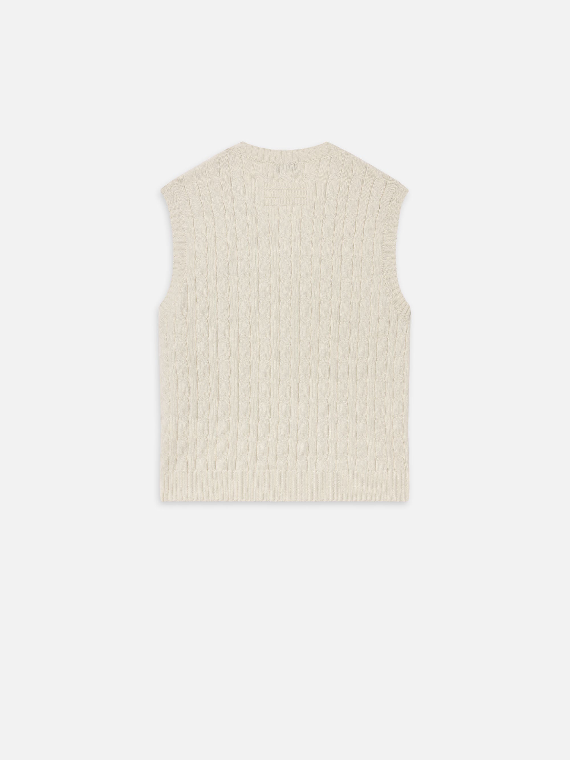 Sotheby's Unisex Cable Sweater Vest in Cream - 4