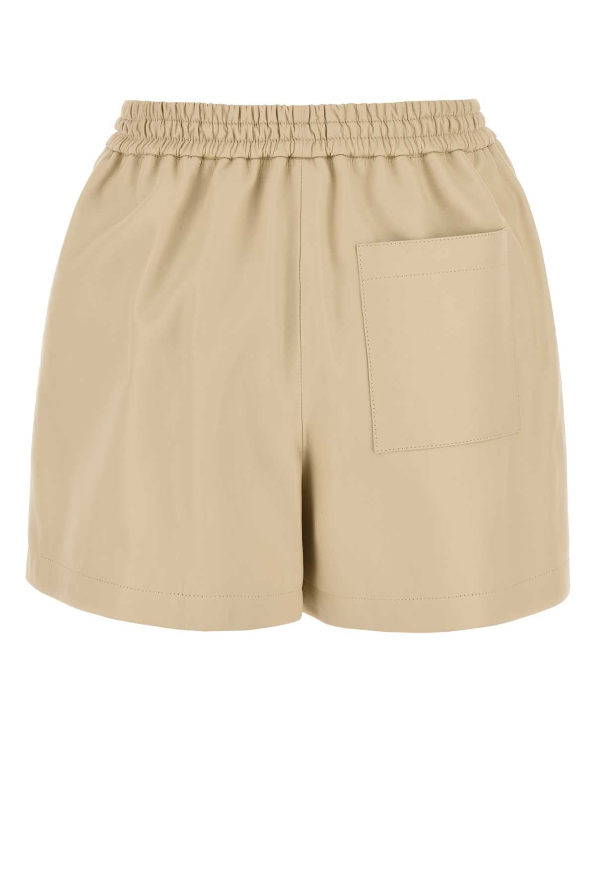 Loewe Women Sand Leather Shorts - 2