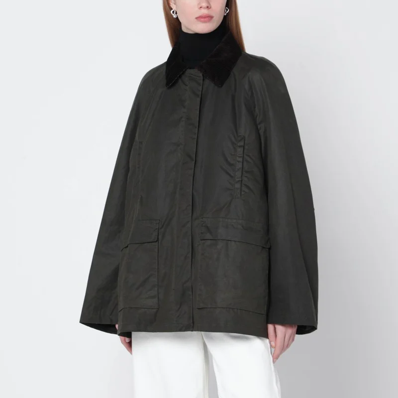 Forest green waxed cotton country jacket - 1