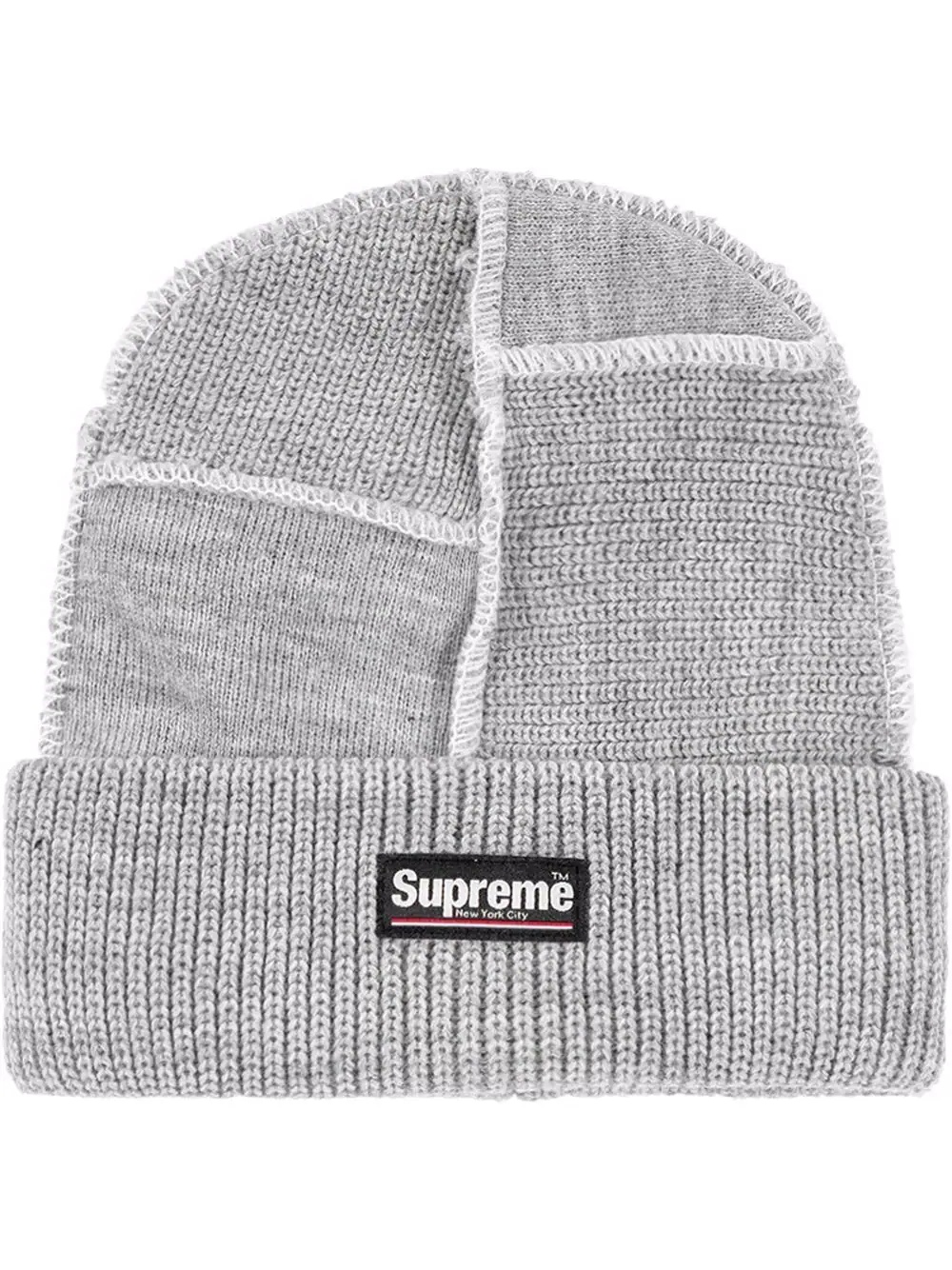 knitted logo-patch beanie hat - 1