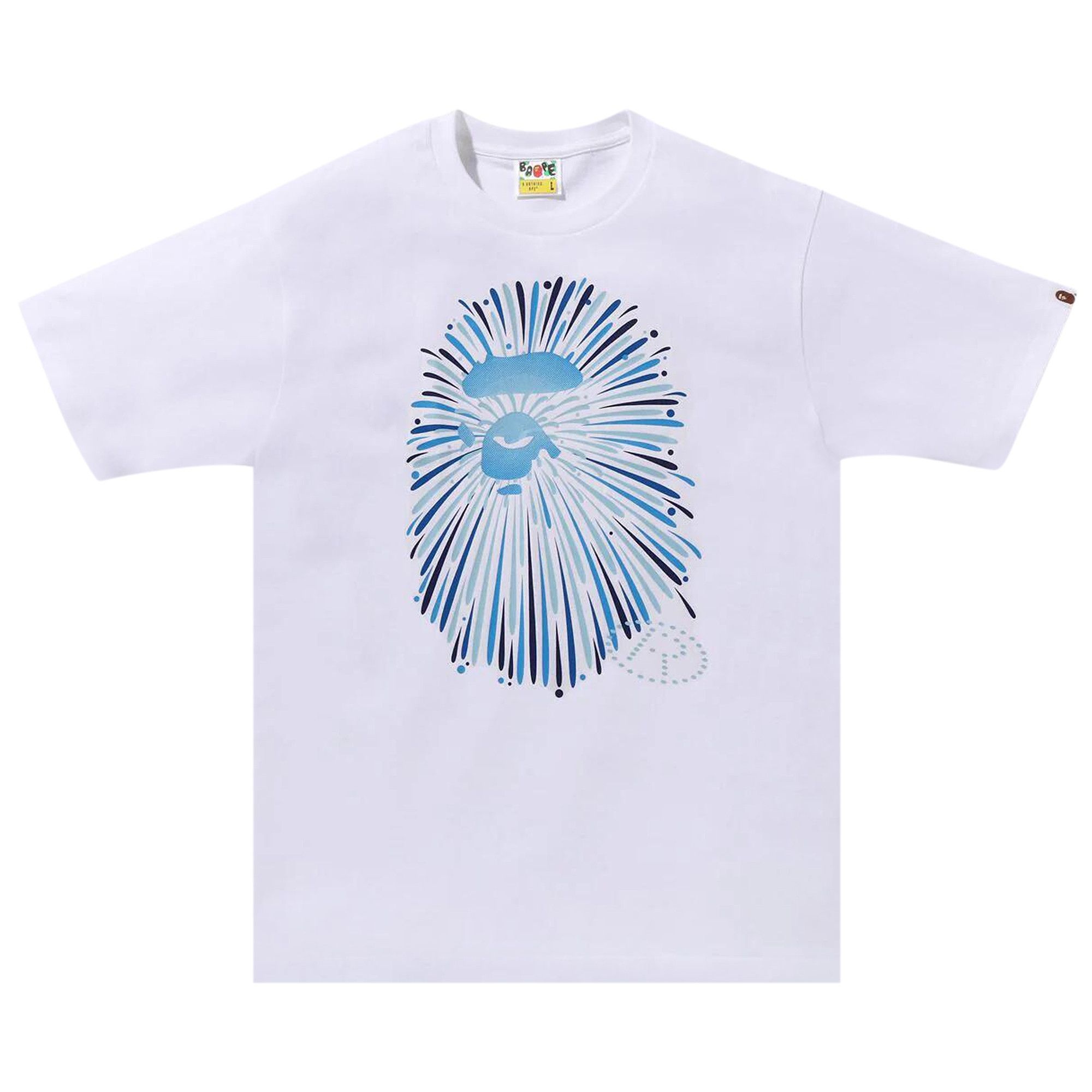 BAPE Ape Head Firework Tee #1 'White/Blue' - 1