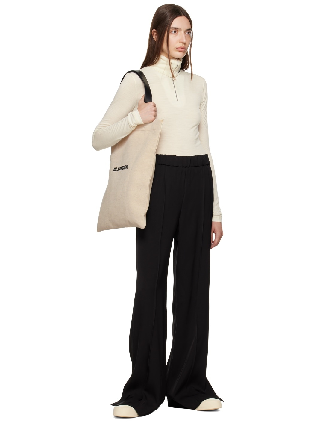 Beige Medium Book Tote - 4