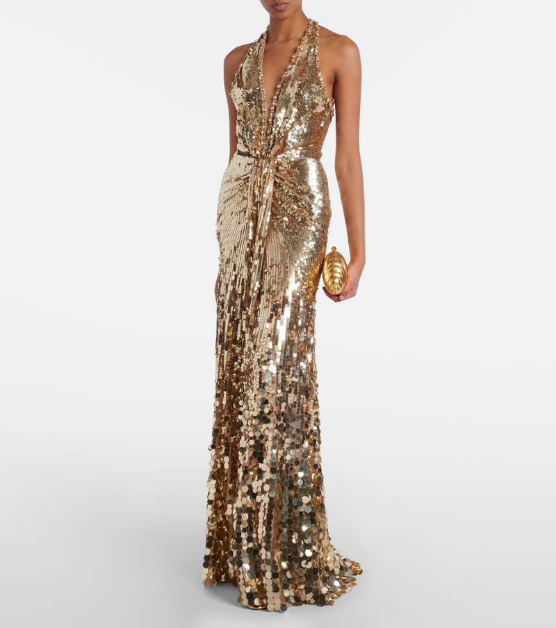 JENNY PACKHAM Mars gathered sequined gown outlook