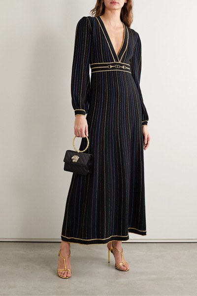 GUCCI Metallic intarsia wool-blend maxi dress outlook