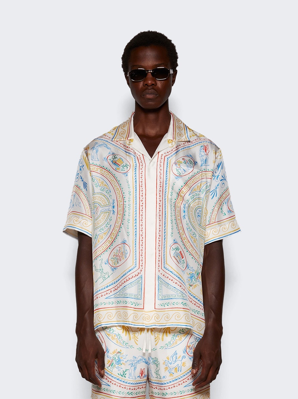 Short Sleeve Cuban Collar Shirt Crayon Vase - 3