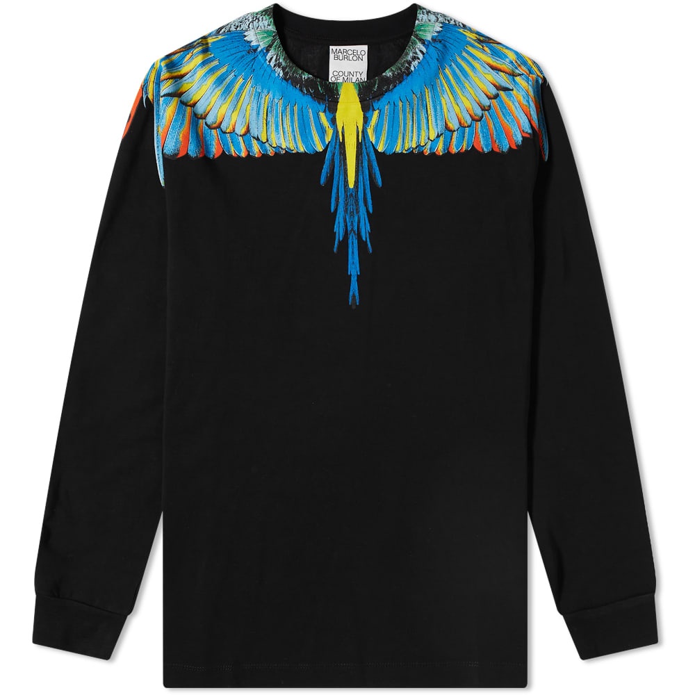 Marcelo Burlon Long Sleeve Birds Wings Regular Tee - 1