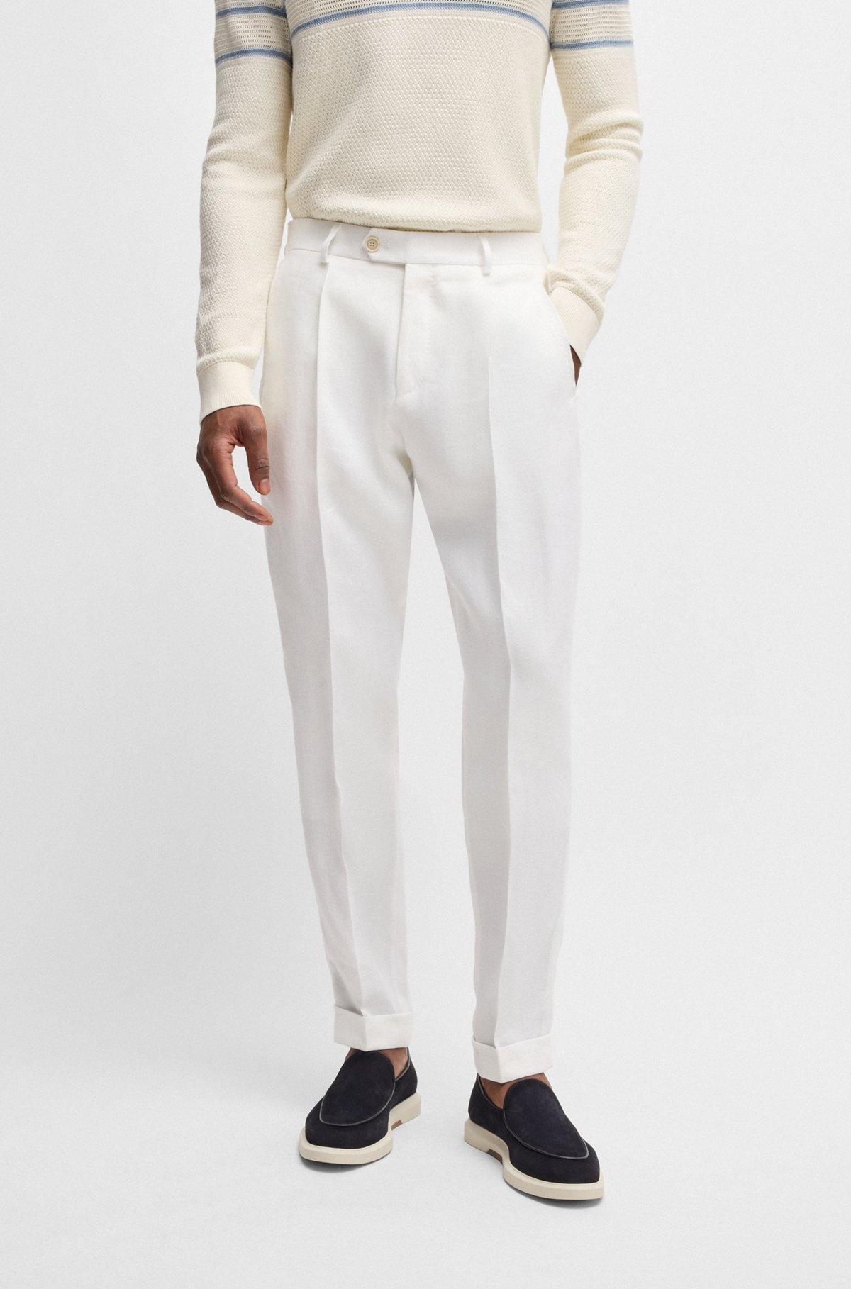 REGULAR-FIT TROUSERS IN LINEN - 2
