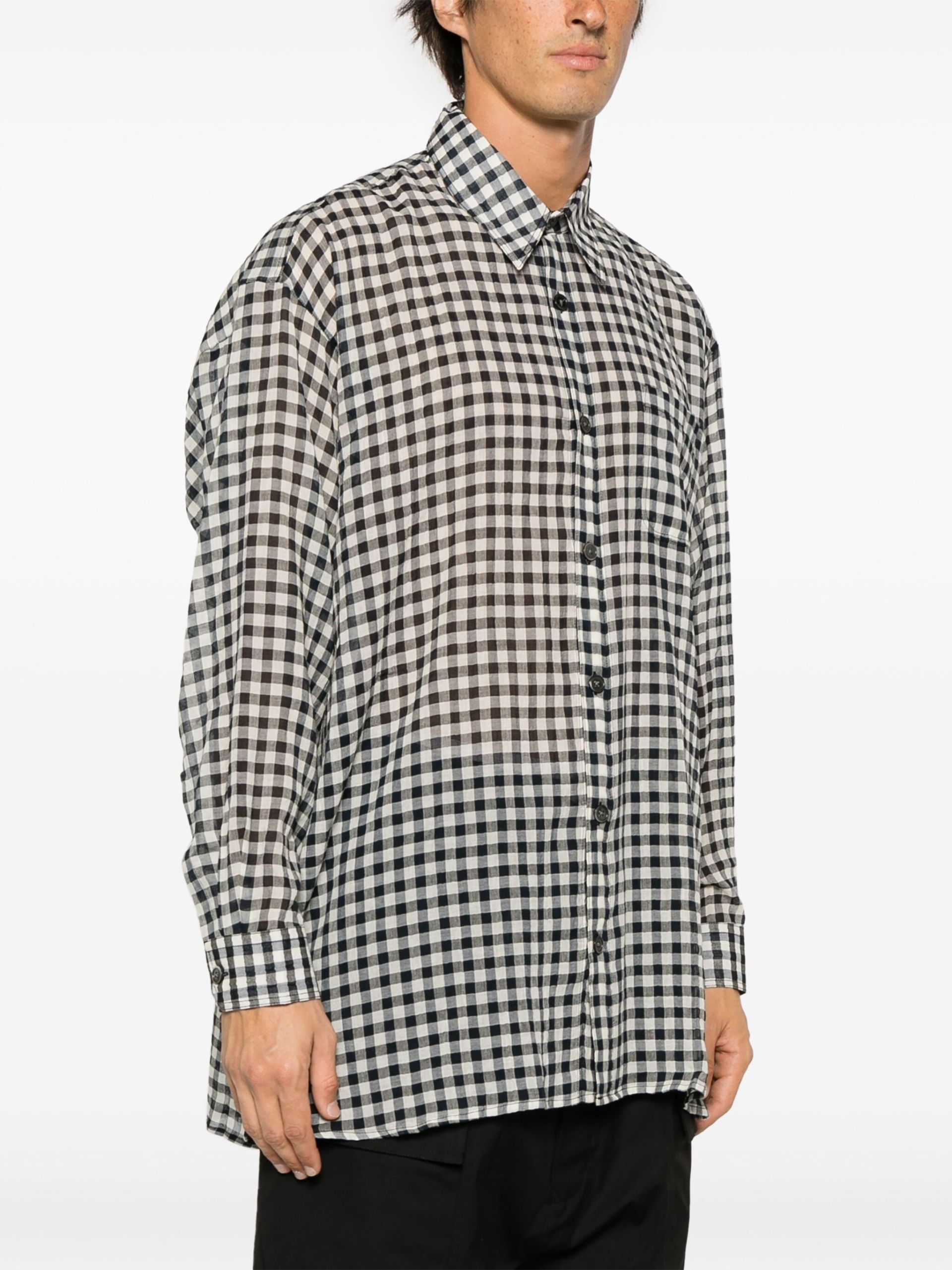 Black And White Darling Checked Cotton Shirt - 3