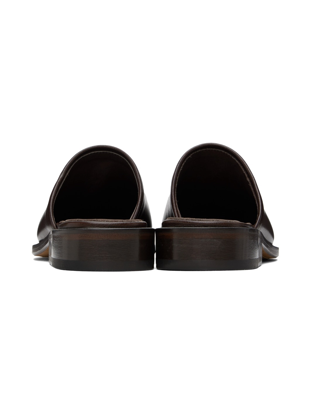 Brown Square Mules - 2